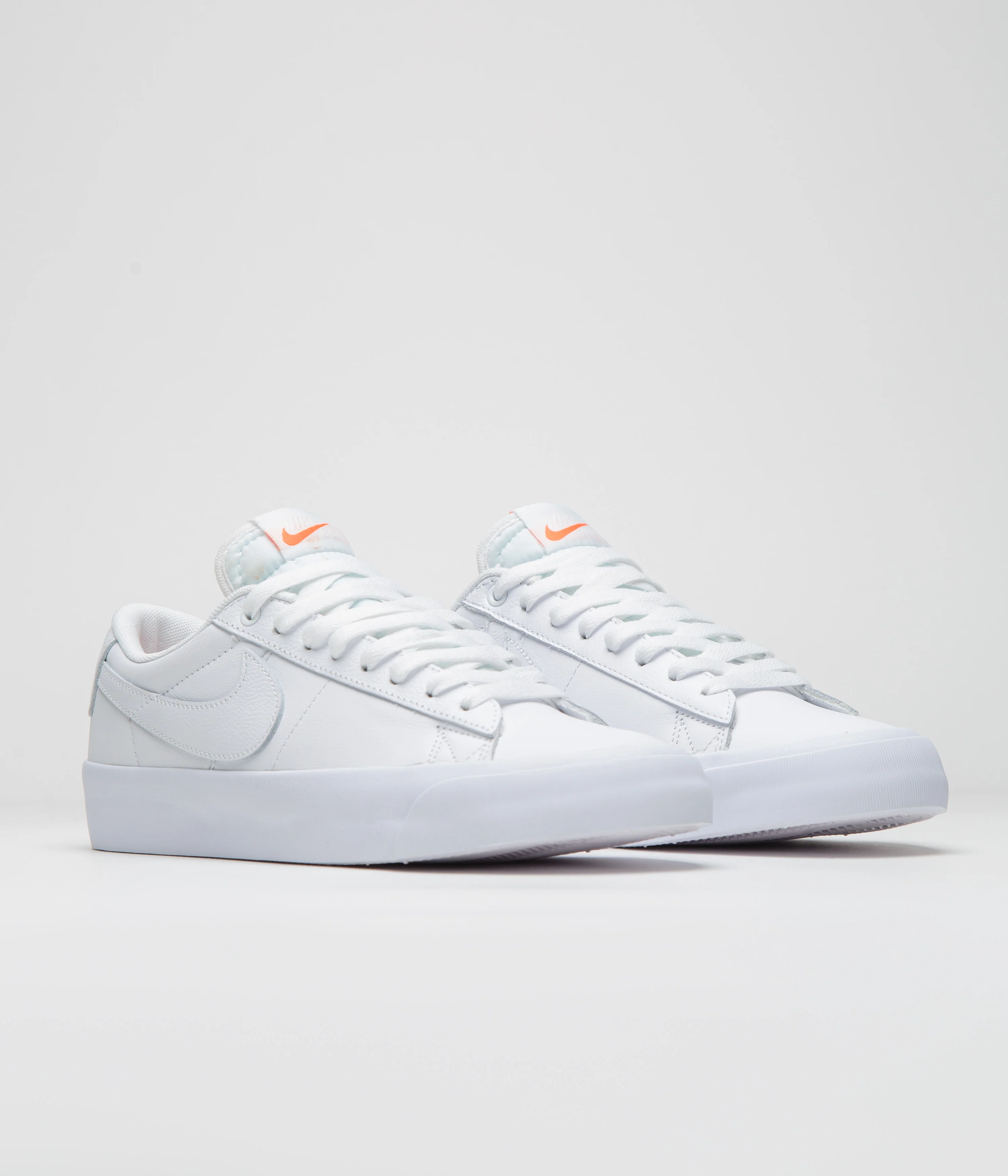 Nike SB Orange Label Blazer Low Pro GT Shoes - White / White - White - White - Image 2