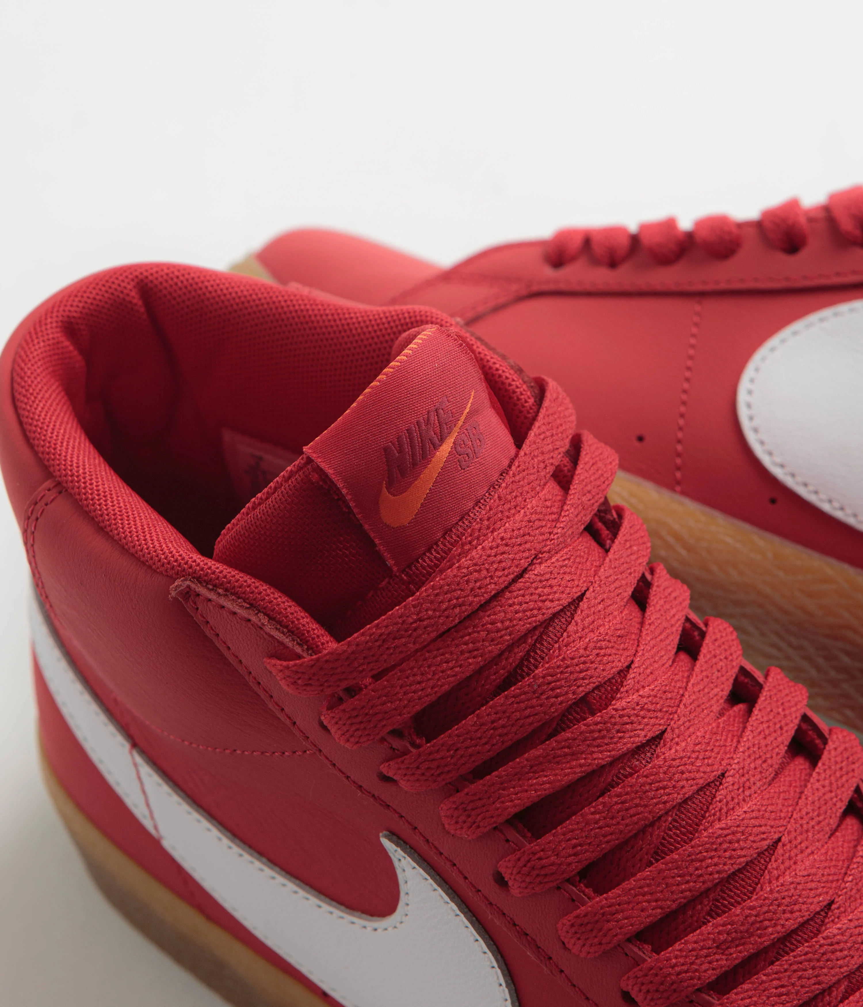 Nike SB Orange Label Blazer Mid Shoes - University Red / White - White - Image 3