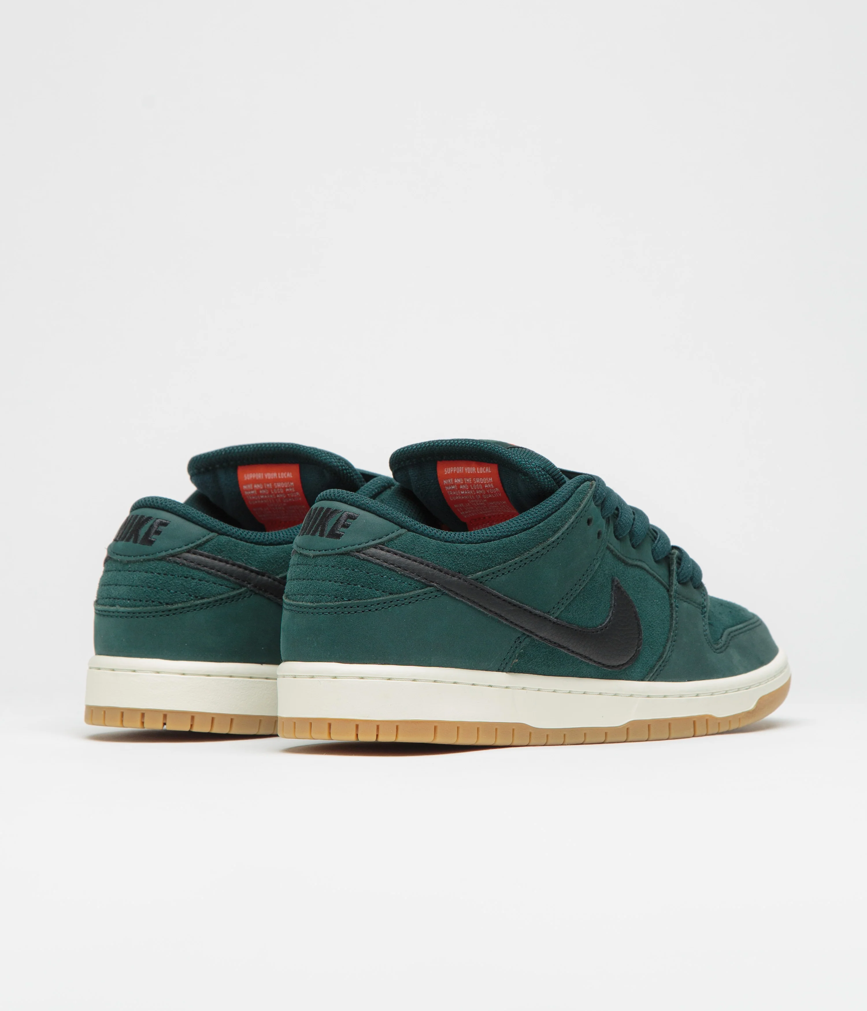 Nike SB Orange Label Dunk Low Pro Shoes - Deep Fir / Black - Fir - Sail - Image 4