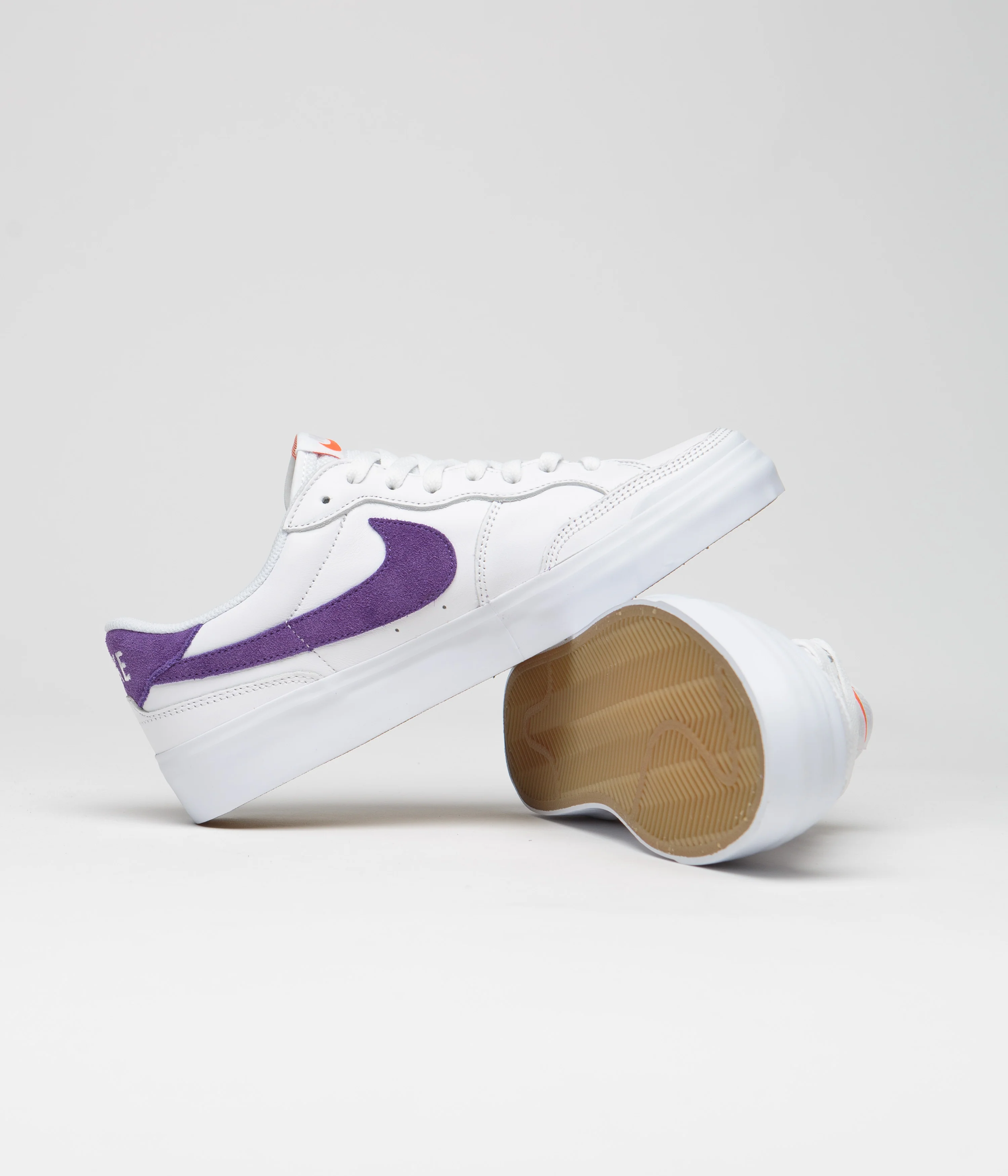 Nike SB Pogo Plus Shoes - White / Court Purple - White - Gum Light Brown - Image 5