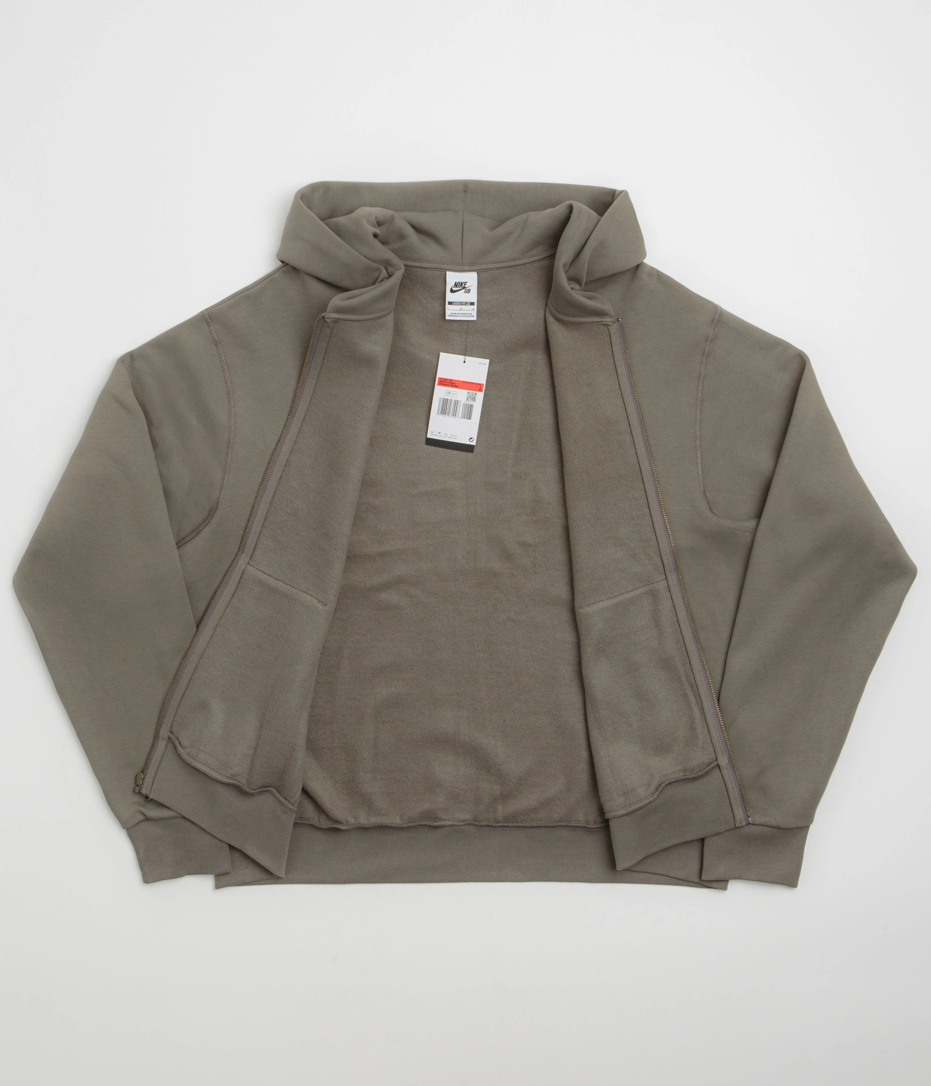 Nike SB Pool Airs Full Zip Hoodie - Cave Stone / White - Image 2