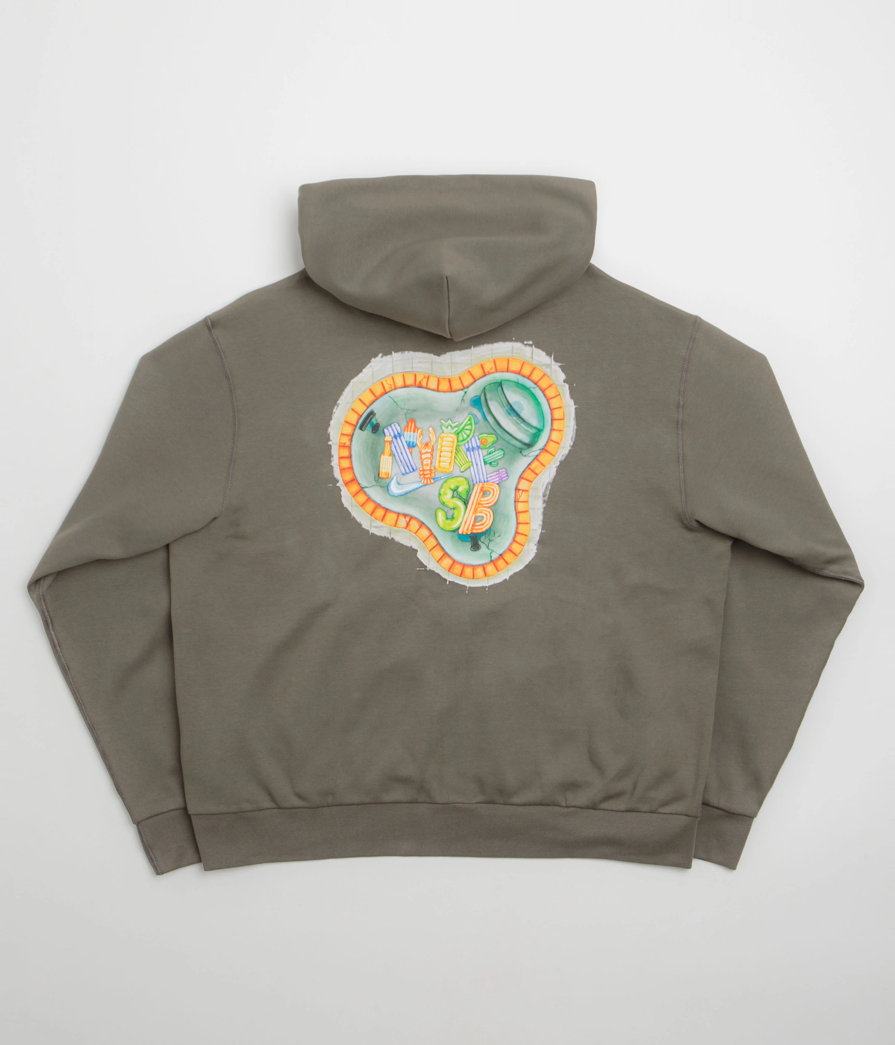 Nike SB Pool Airs Full Zip Hoodie - Cave Stone / White - Image 3