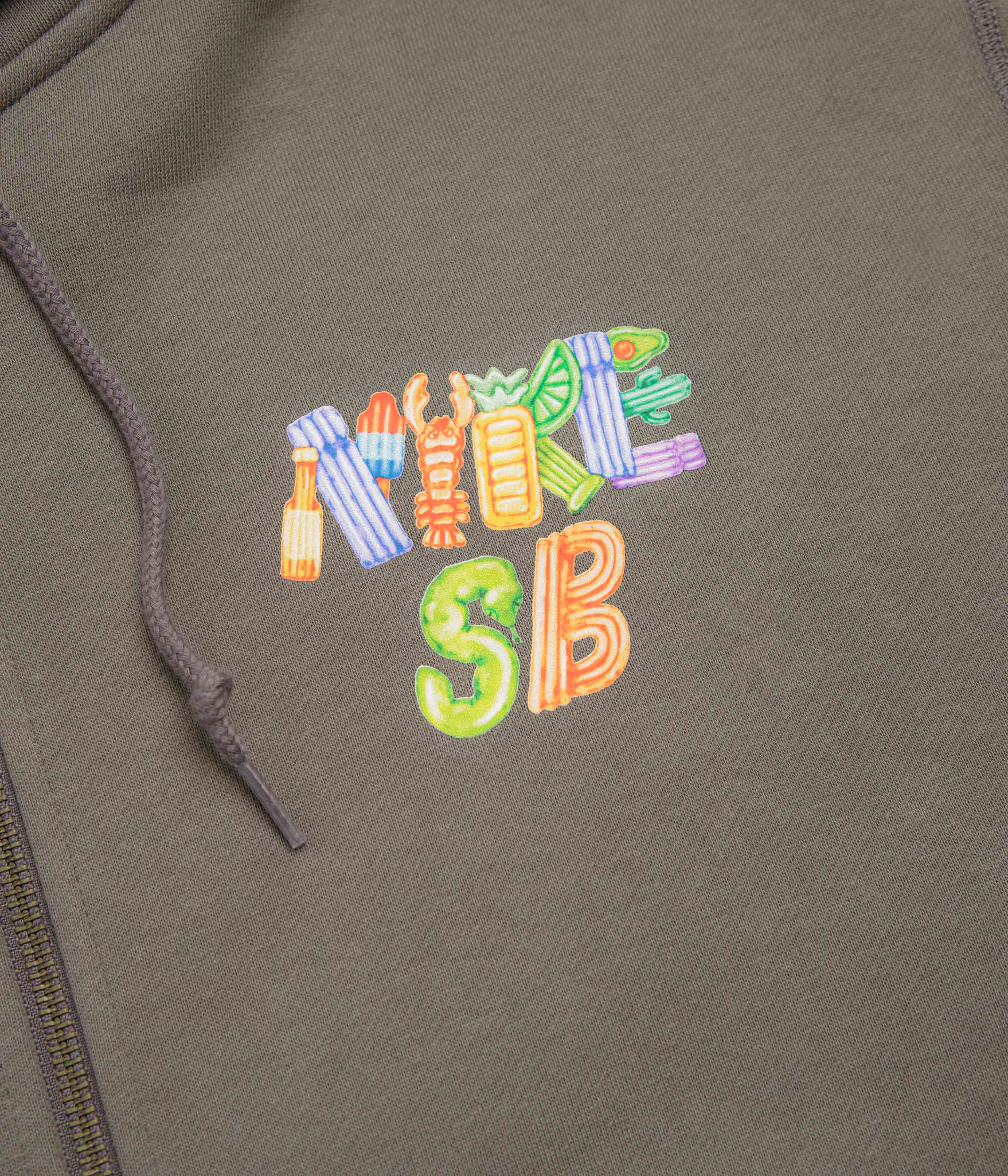 Nike SB Pool Airs Full Zip Hoodie - Cave Stone / White - Image 4