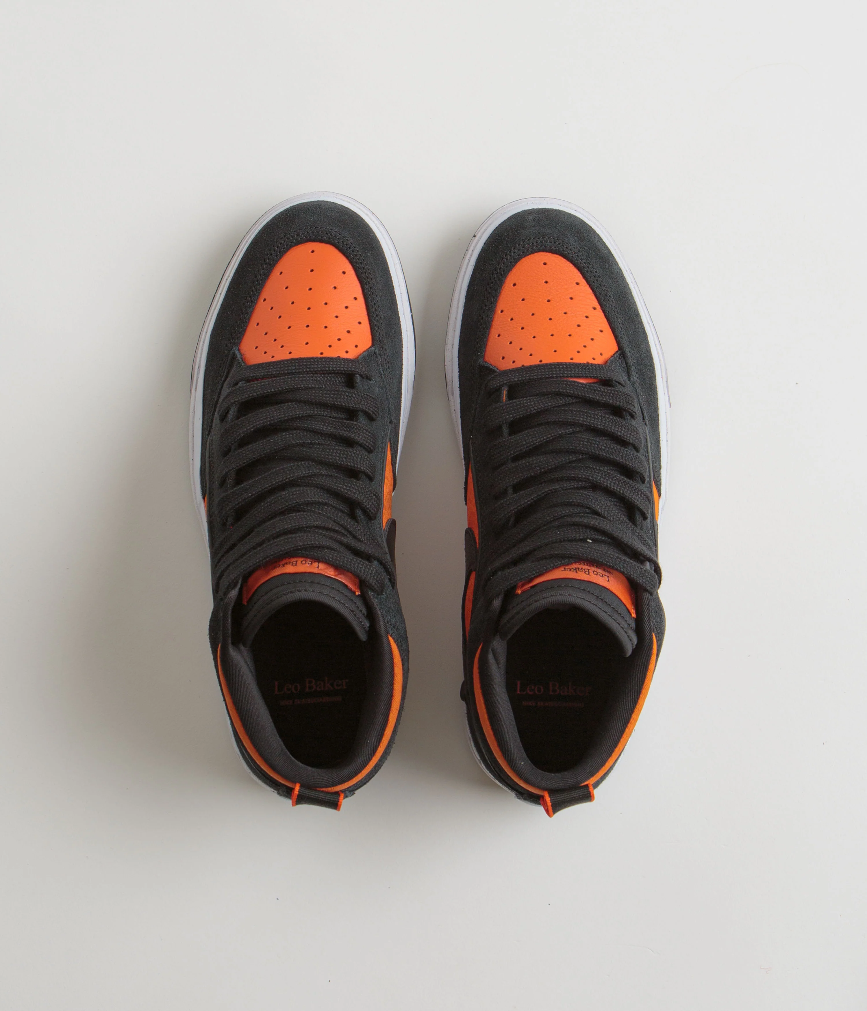 Nike SB React Leo Shoes - Black / Black - Orange - Electro Orange - Image 7