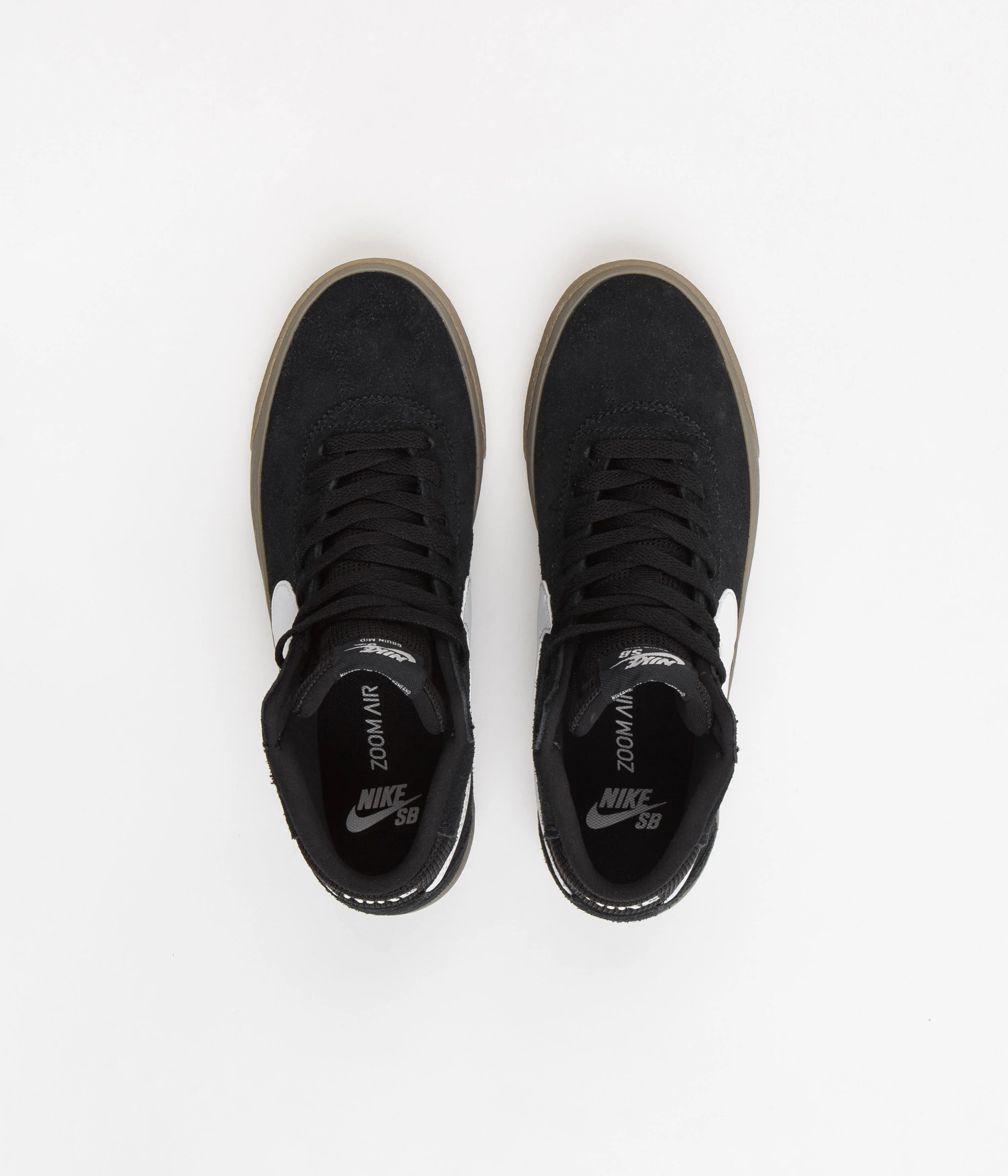 Nike SB Womens Bruin High Shoes - Black / White - Gum Light Brown - Image 7