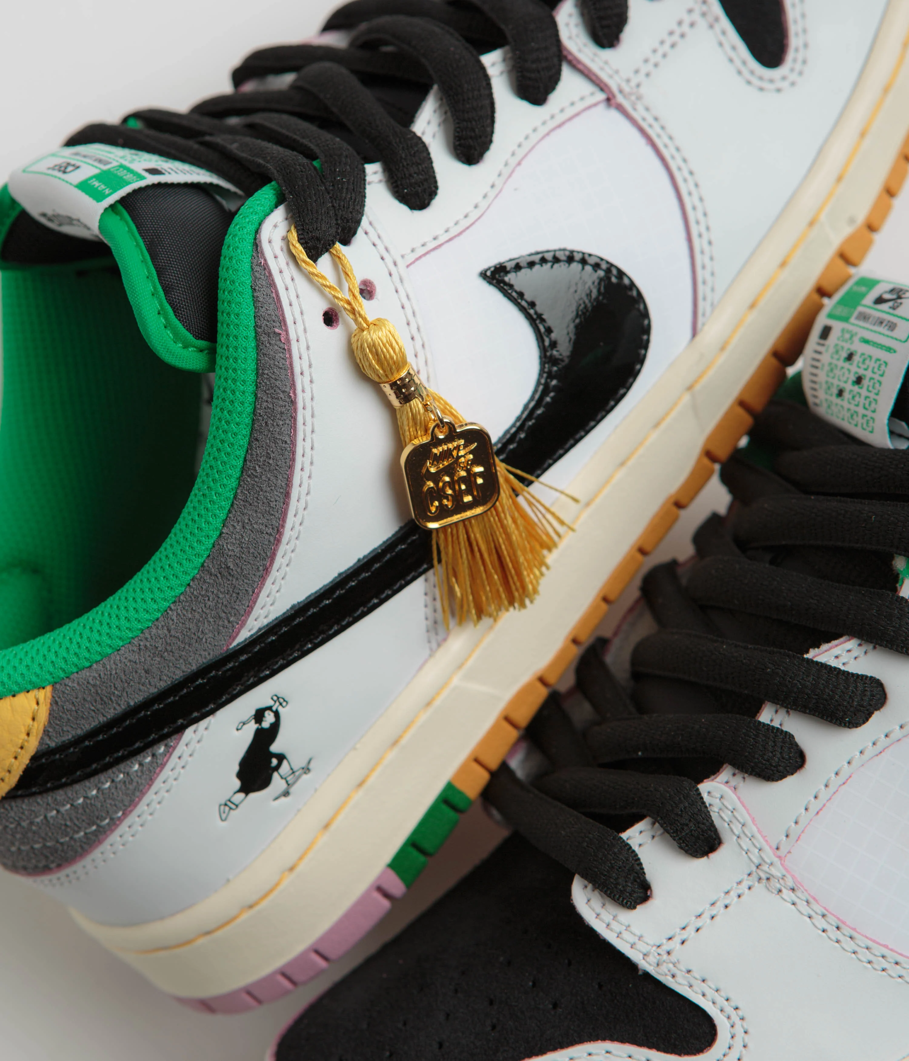 Nike SB x CSEF Dunk Low Pro Shoes - Summit White / Black - White - Iron Grey - Image 3