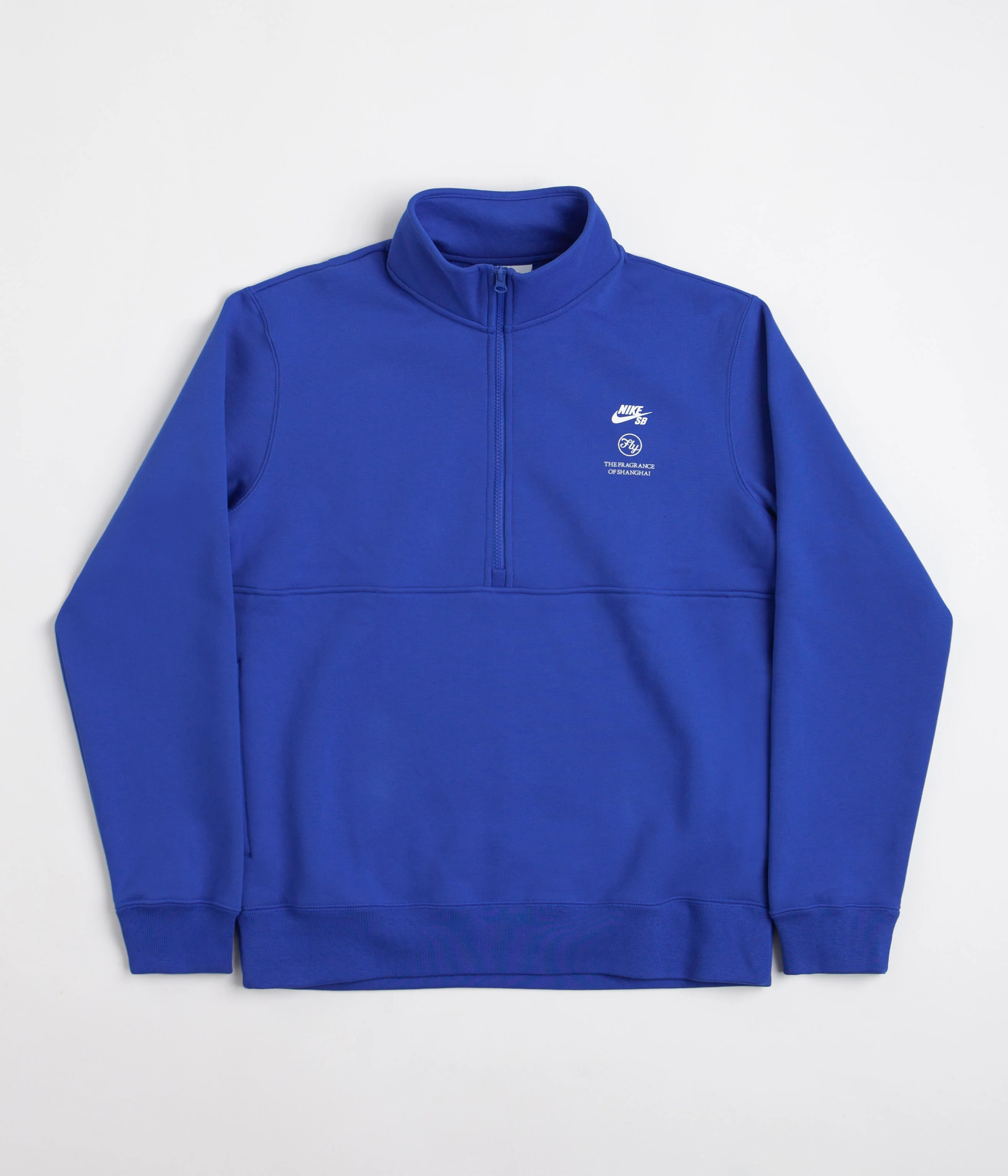 Nike SB x Fly Streetwear 1/2 Zip Fleece - Game Royal / White - Image 2
