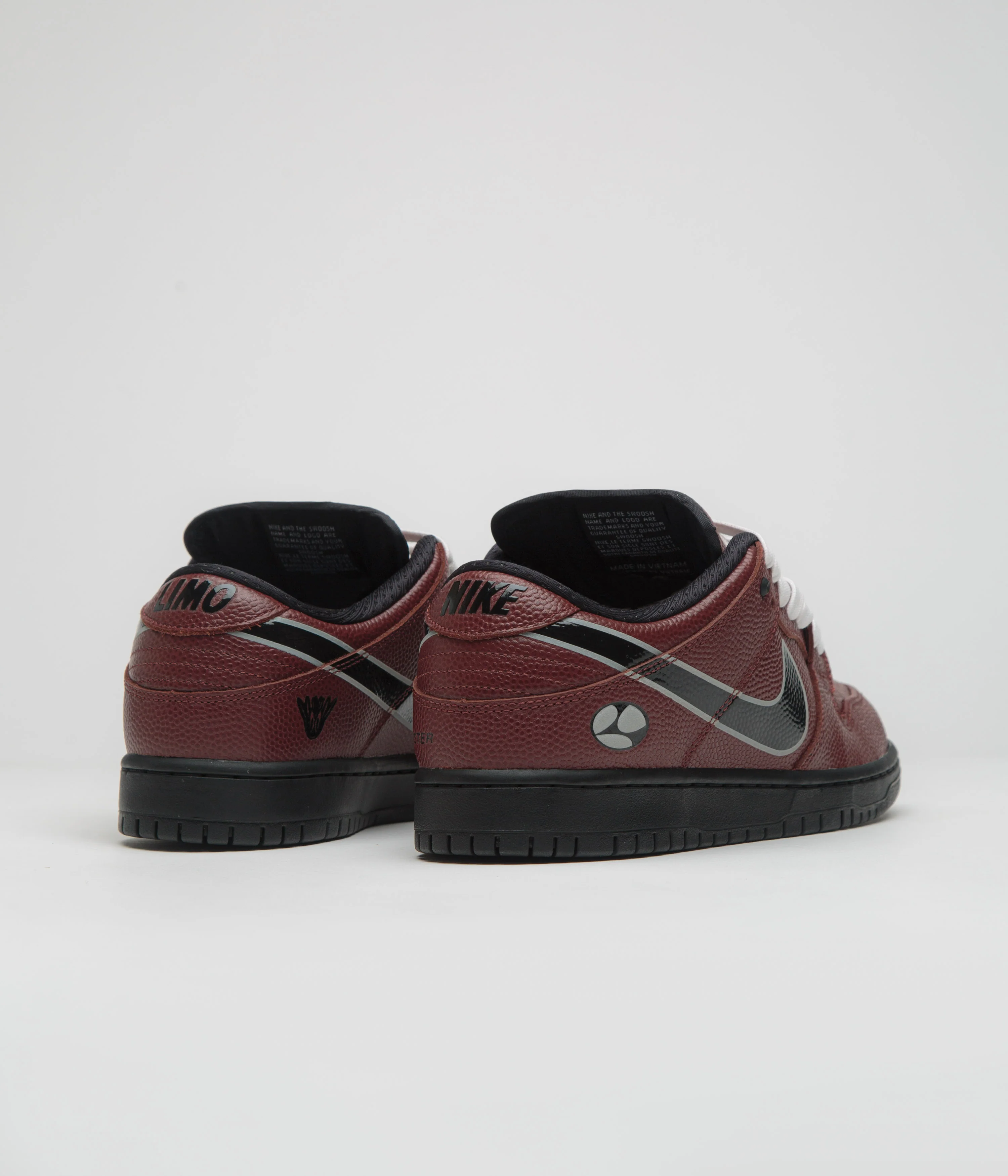 Nike SB x Limosine Skateboards Dunk Low Pro Shoes - Dark Pony / Black - Silver - White - Image 4