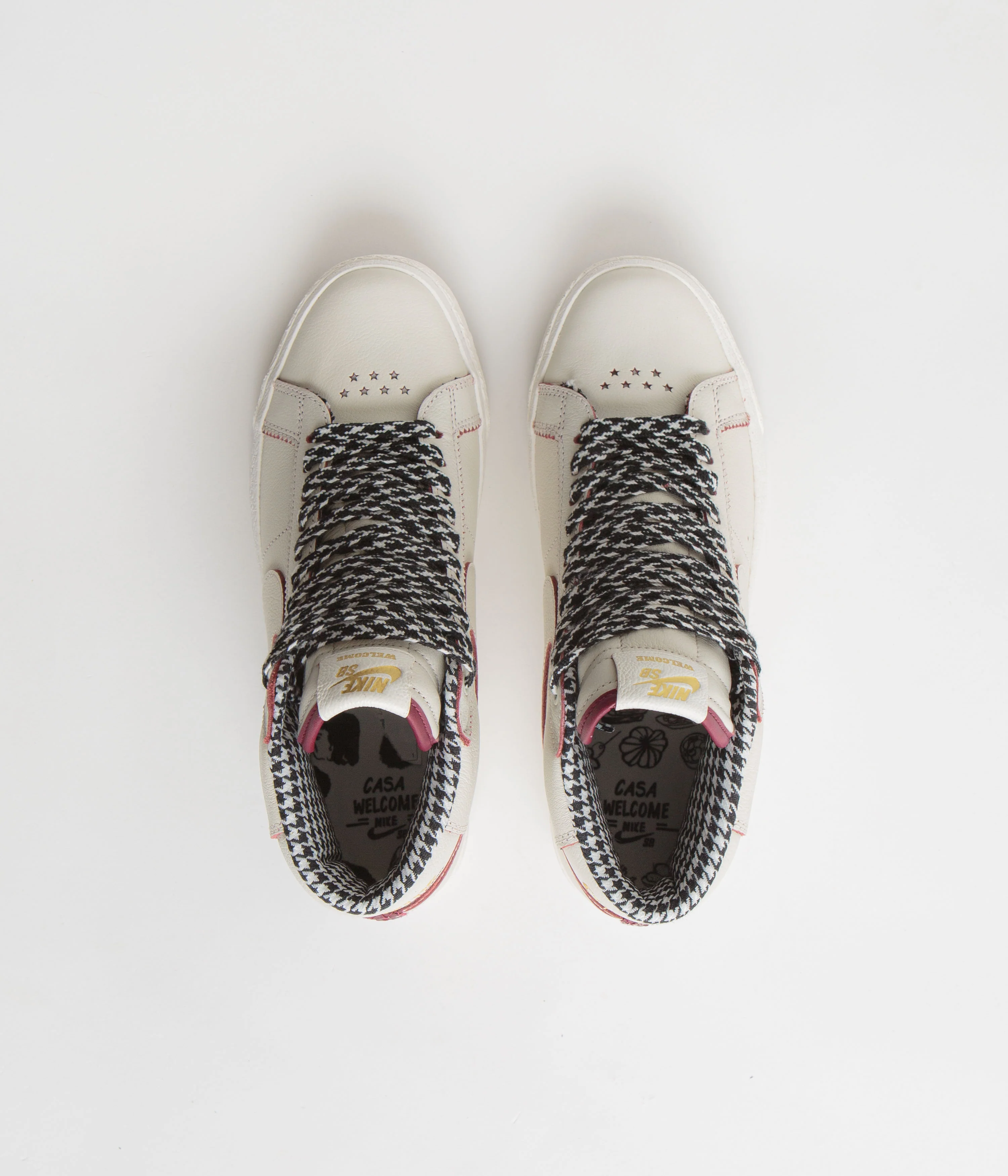 Nike SB x Welcome Skateboarding Blazer Mid Shoes - Sail / Dark Beetroot - White - Image 7
