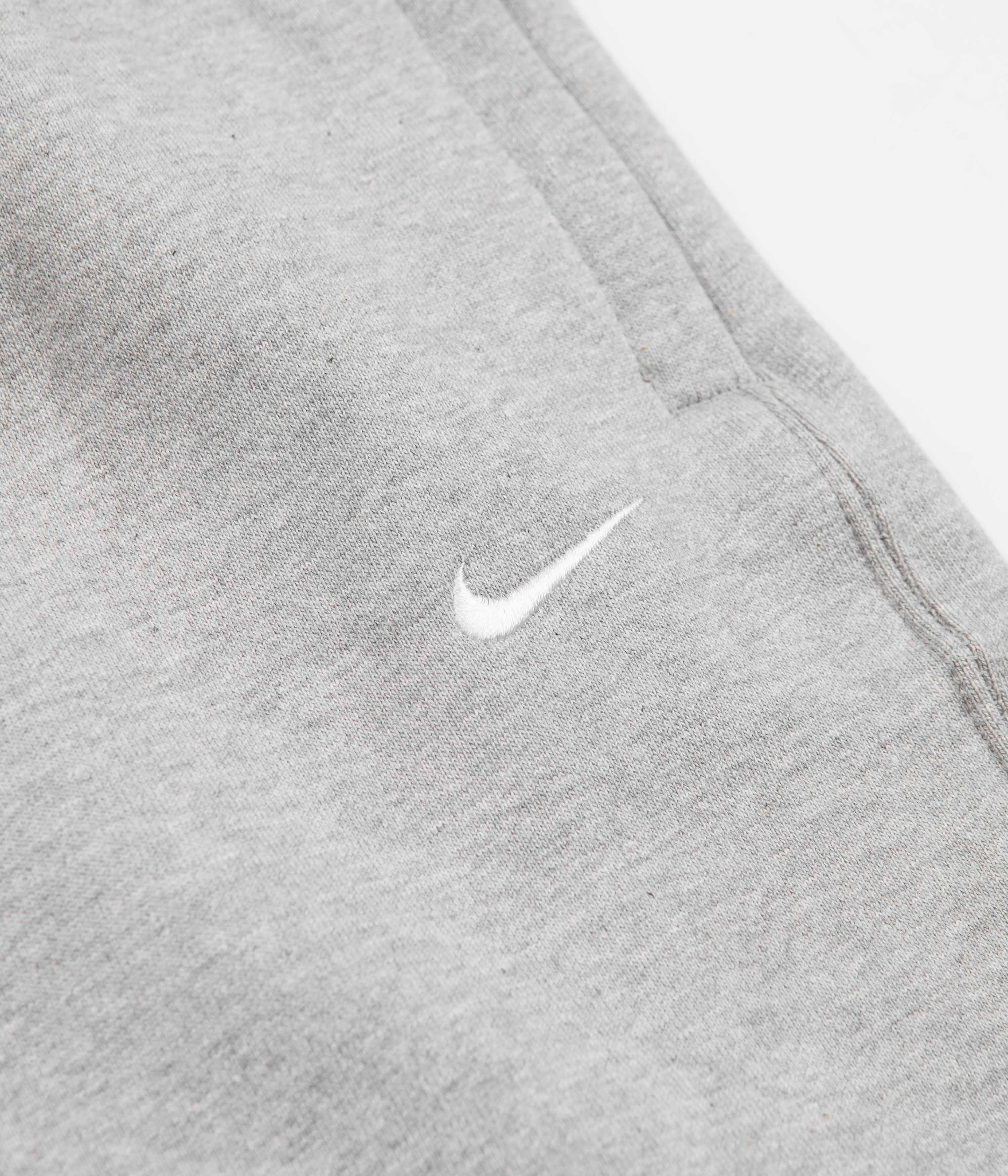 Nike Solo Swoosh Fleece Sweatpants - Dark Grey Heather / White - Image 5