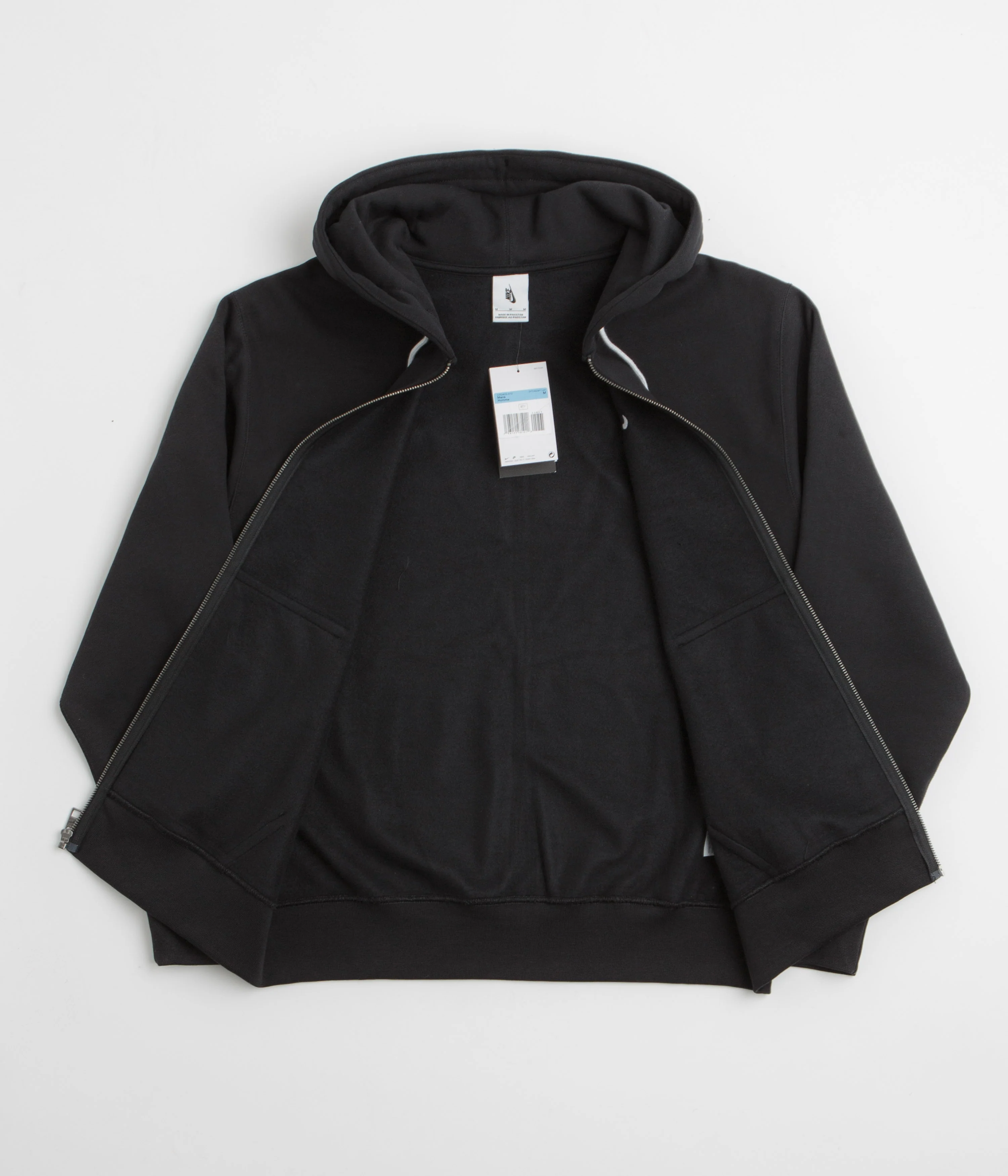 Nike Solo Swoosh Full Zip Hoodie - Black / White - Image 2