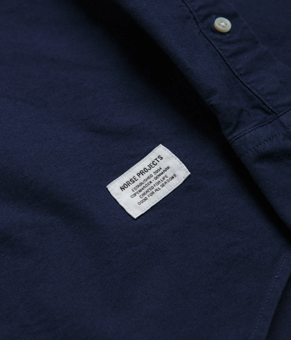 Norse Projects Algot Relaxed Overdyed Oxford Shirt - Workwear Blue - Image 3