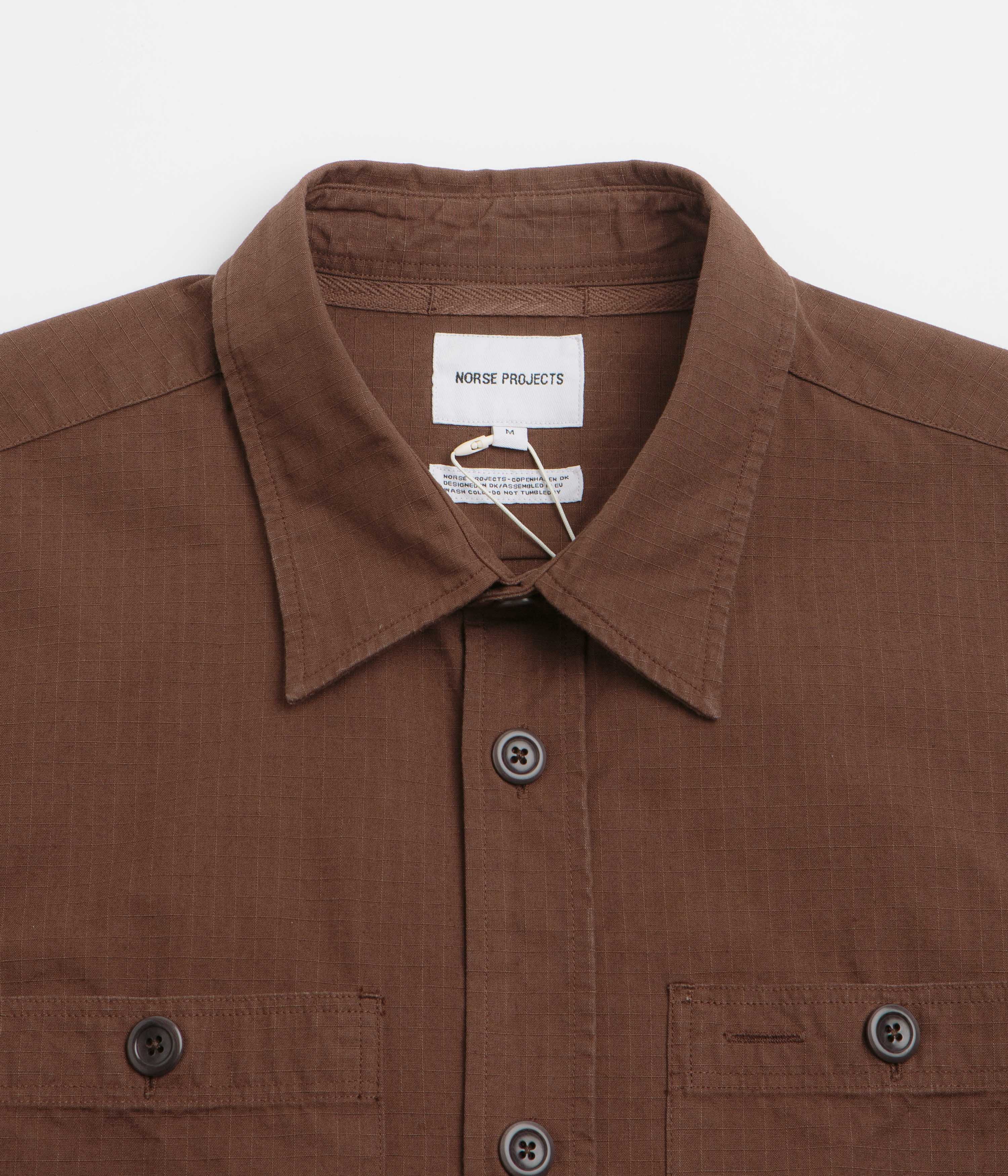 Norse Projects Algot Relaxed Shirt - Mahogany - Image 2