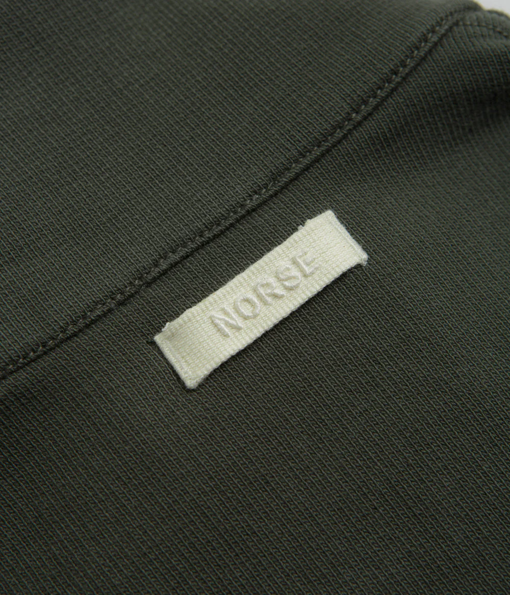 Norse Projects Bjorn Relaxed Organic Loopback Track Jacket - Black Olive - Image 6