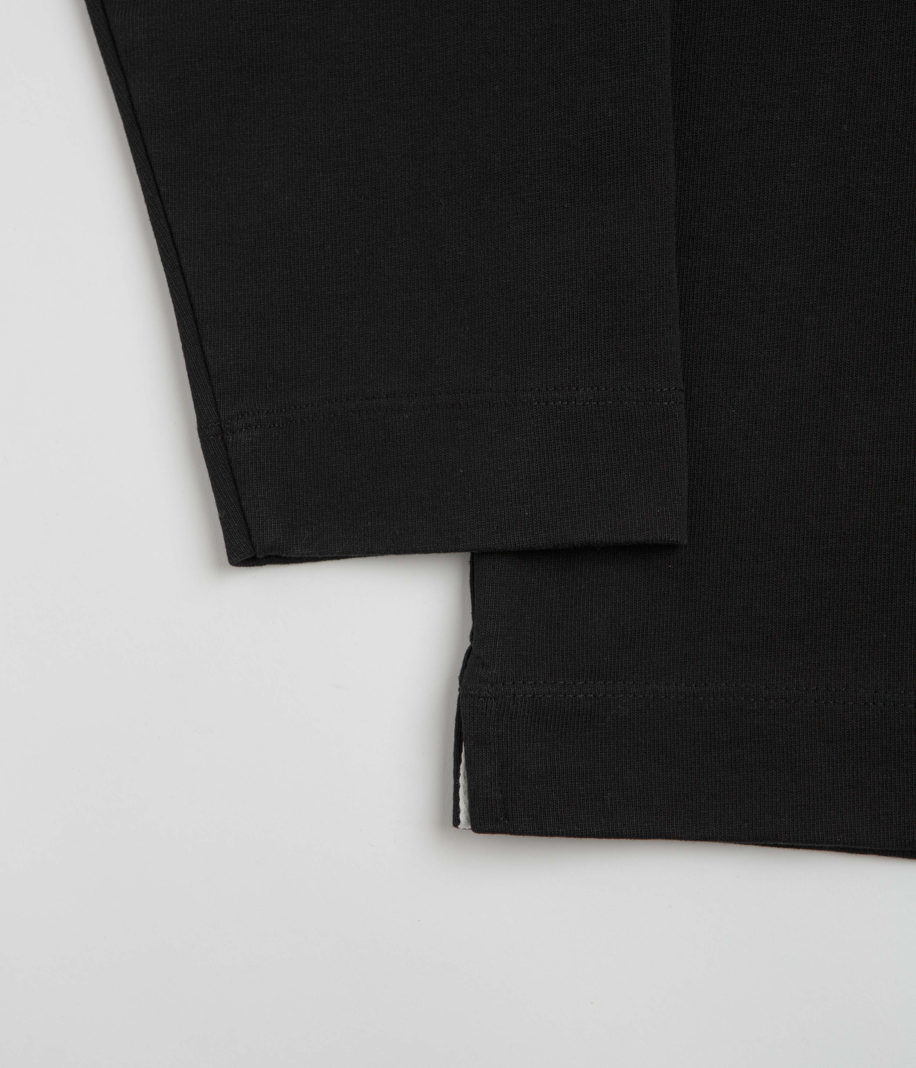 Norse Projects Isefjord Long Sleeve Polo Shirt - Black - Image 4