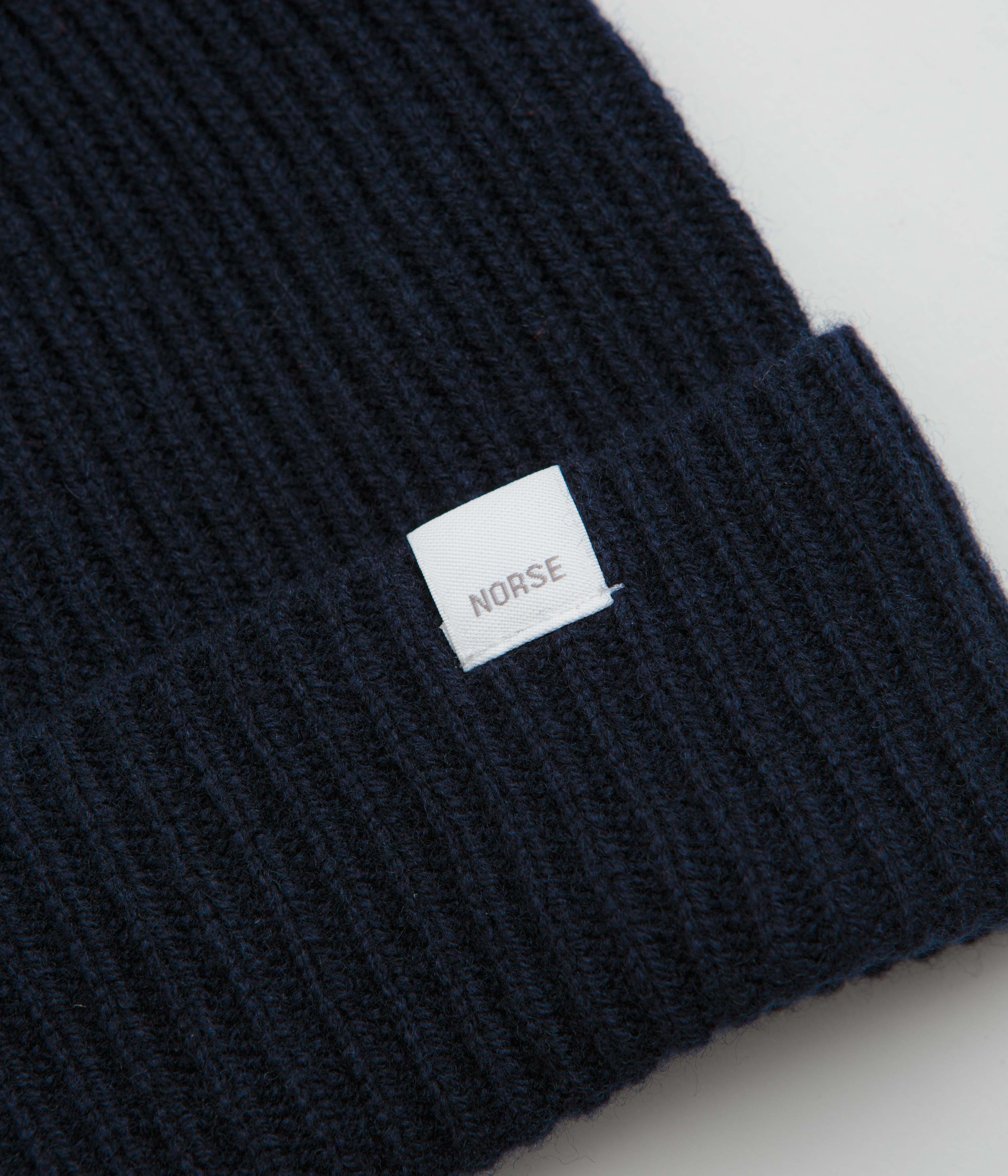 Norse Projects Merino Lambswool Beanie - Dark Navy - Image 2