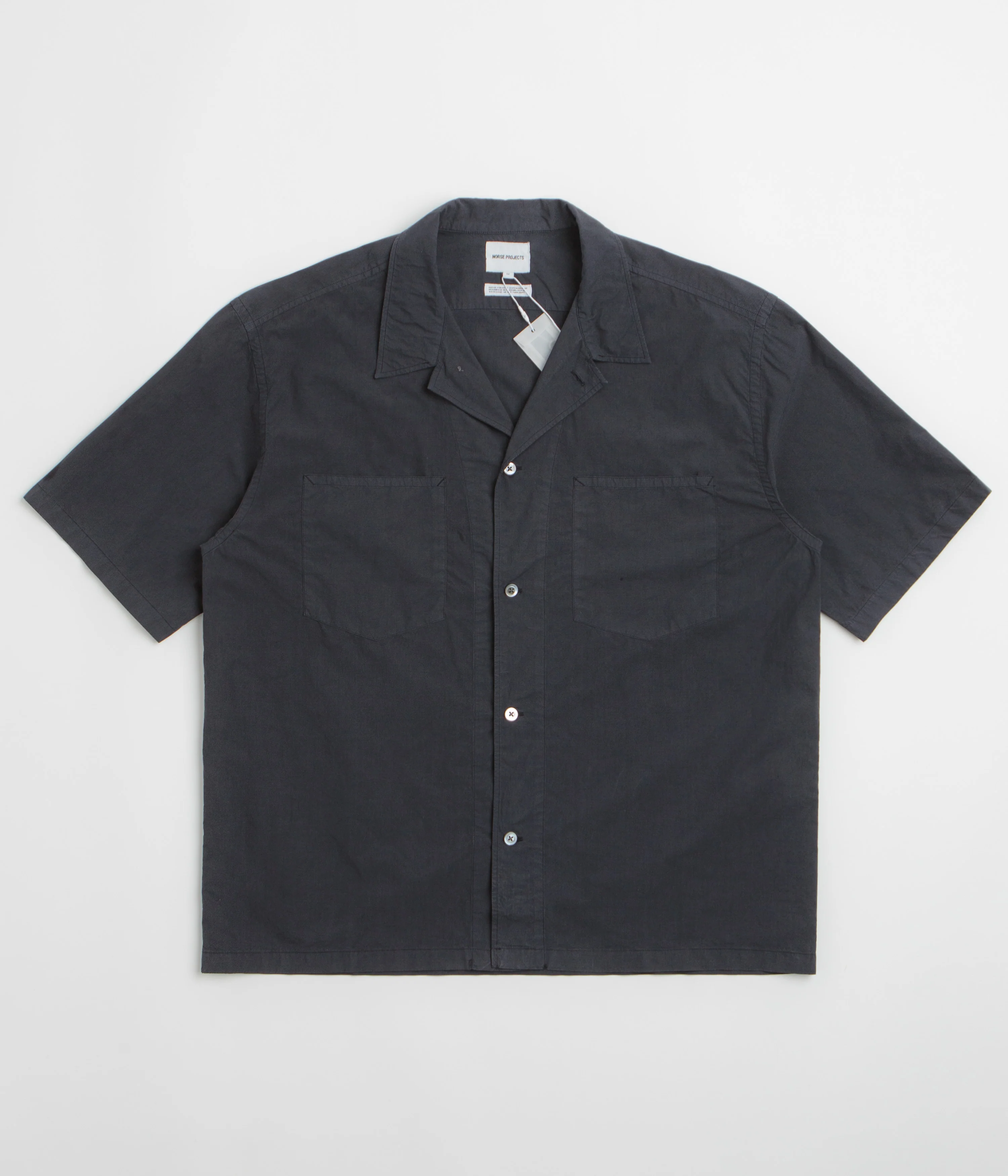 Norse Projects Mols Tencel Short Sleeve Shirt - Dark Navy