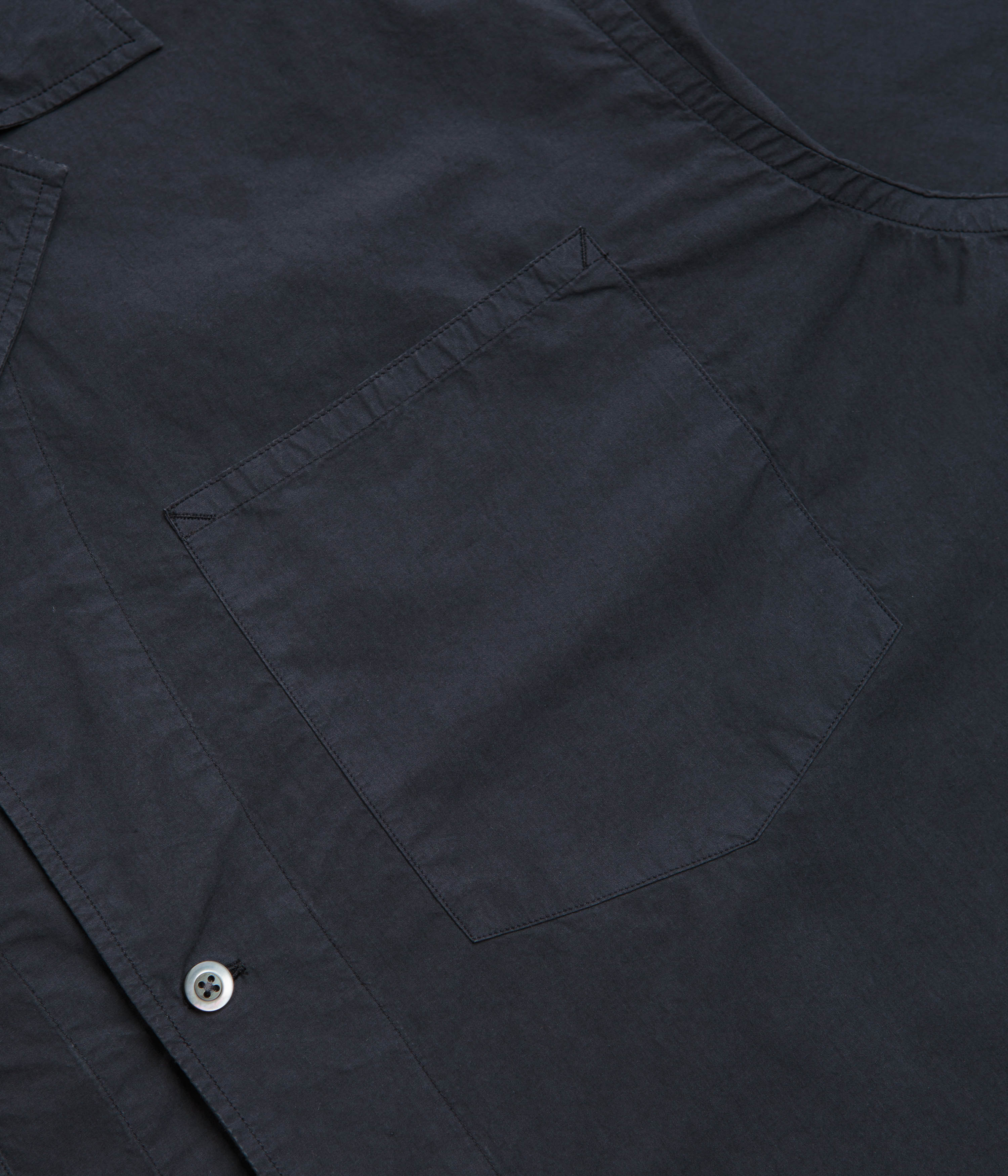 Norse Projects Mols Tencel Short Sleeve Shirt - Dark Navy - Image 3
