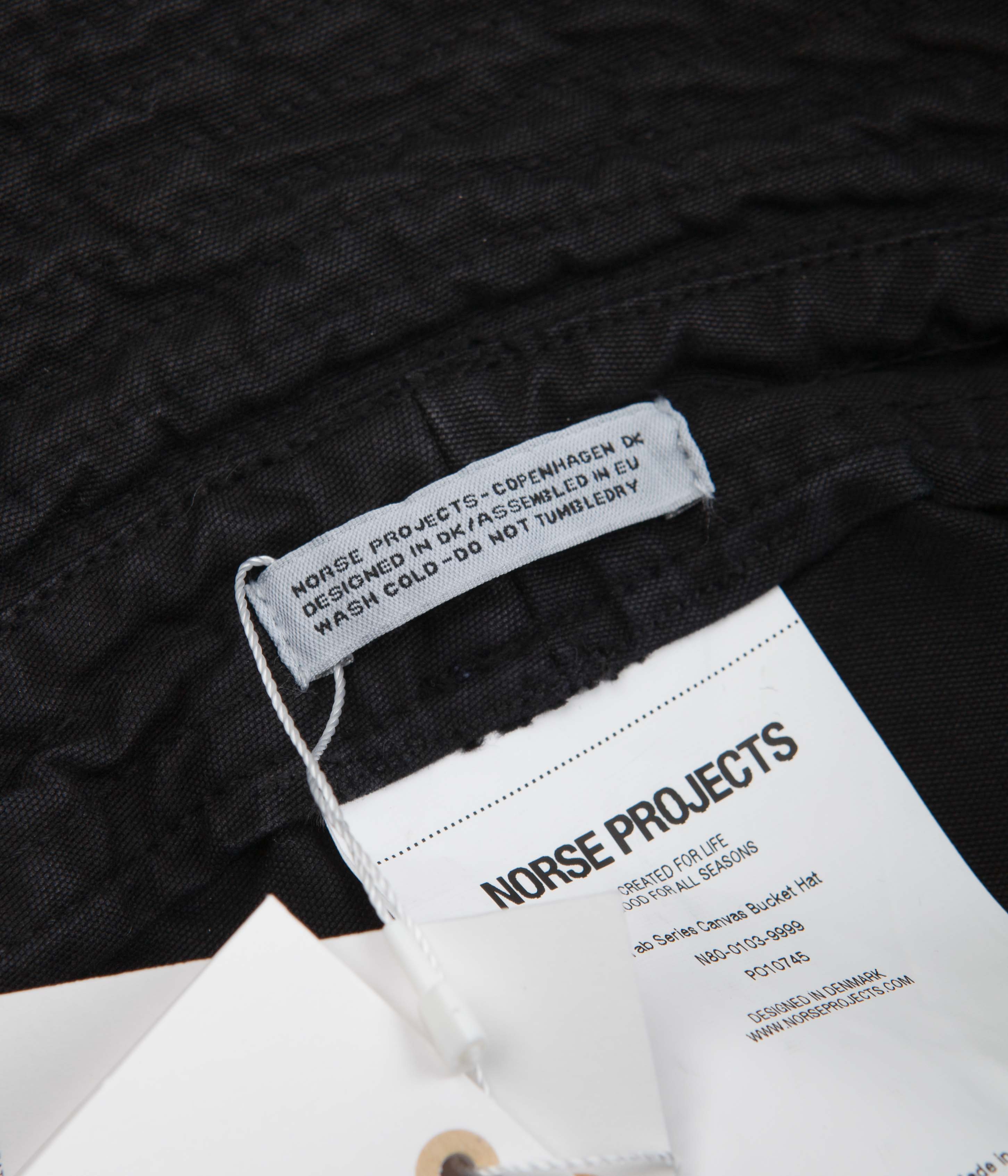 Norse Projects Tab Series Canvas Bucket Hat - Black - Image 4