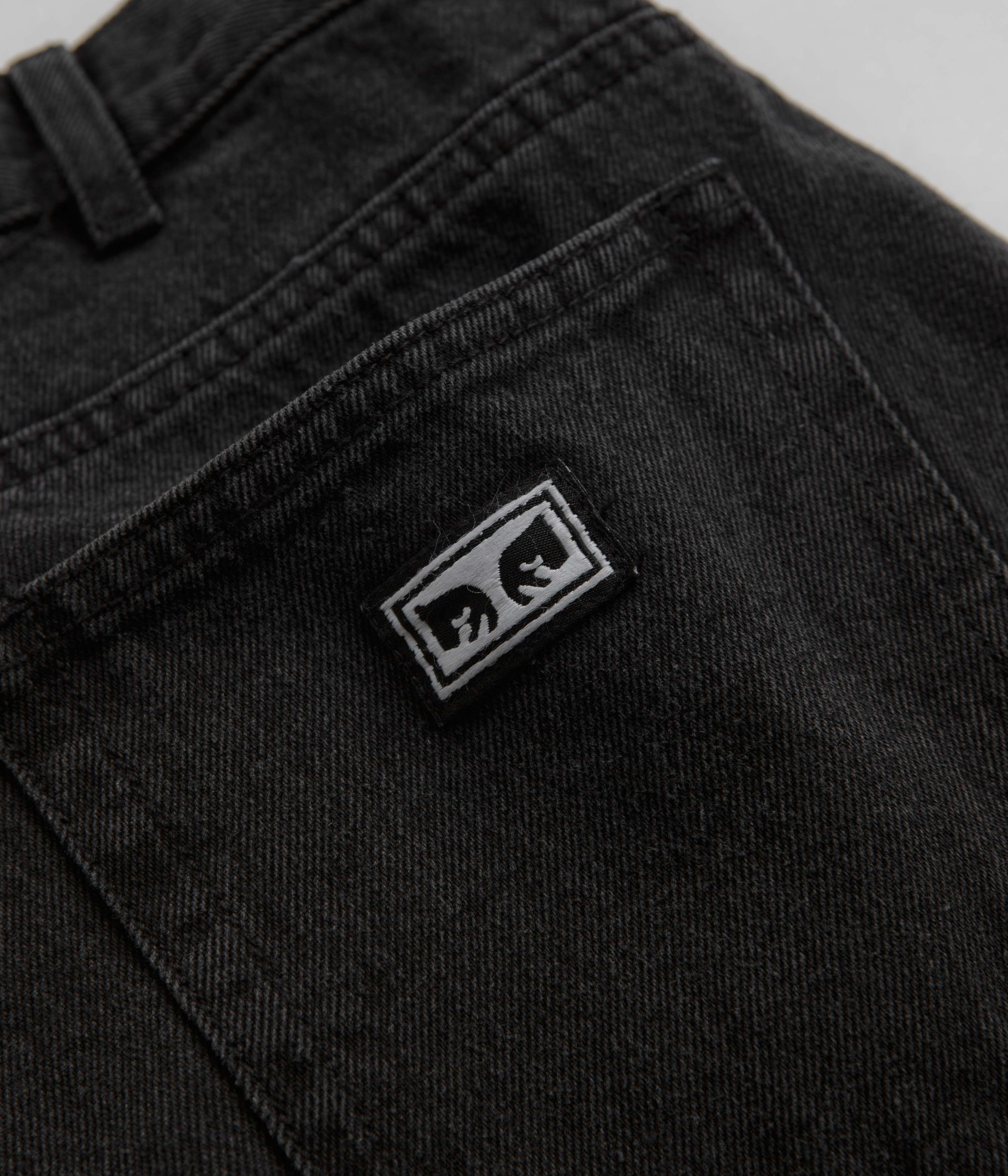 Obey Bigwig Baggy Denim Shorts - Faded Black - Image 8