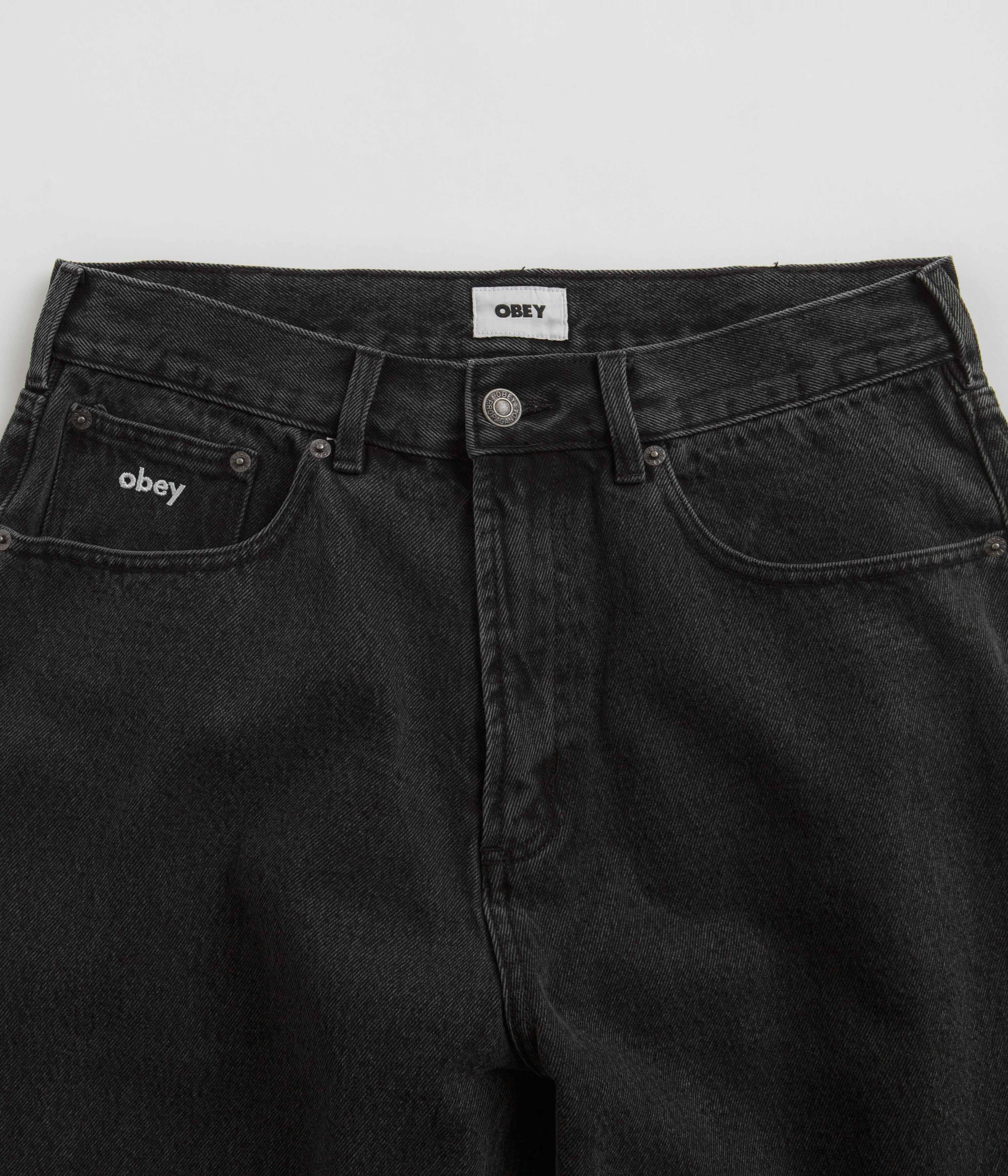 Obey Bigwig Baggy Jeans - Faded Black - Image 4