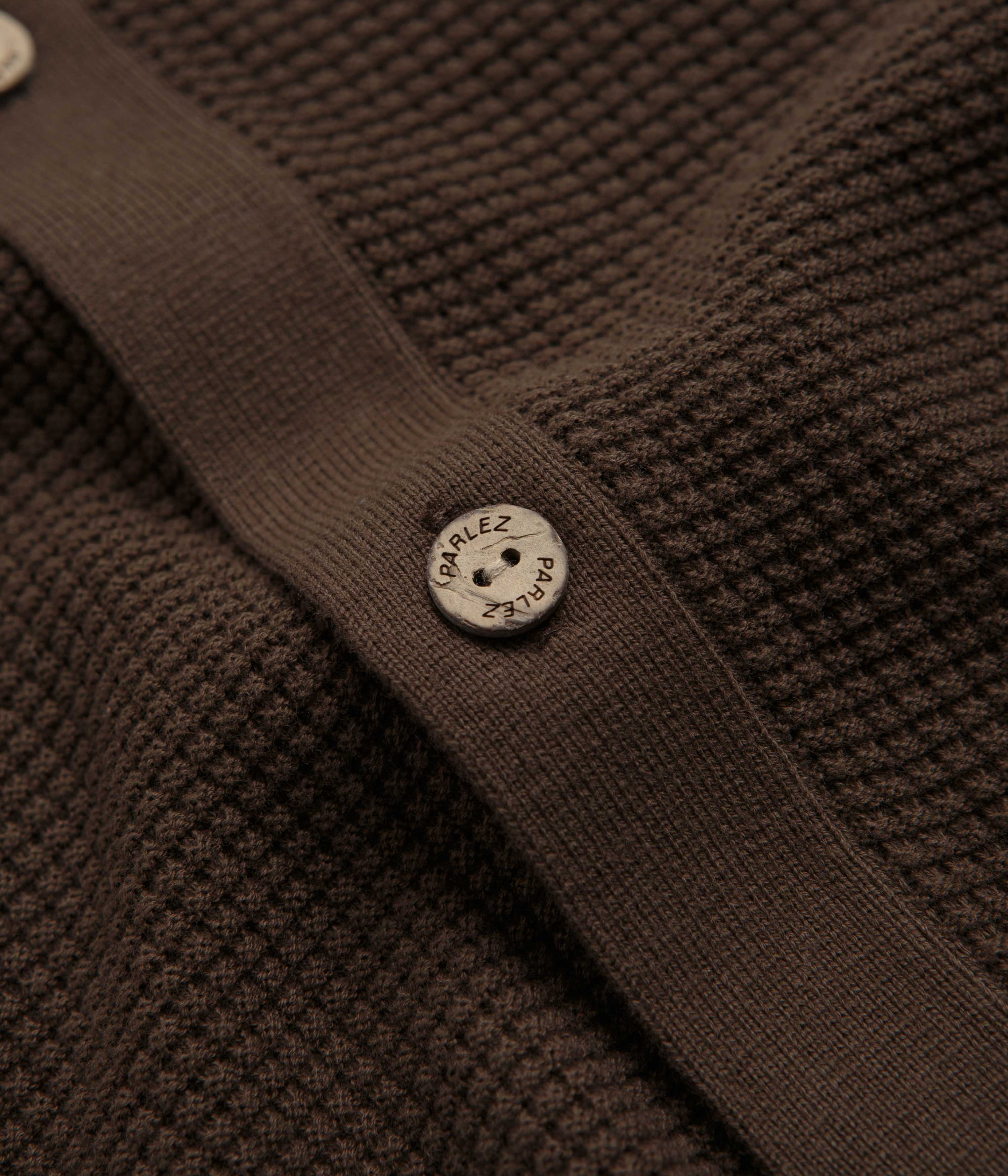 Parlez Arthur Knit Cardigan - Mocha Brown - Image 3