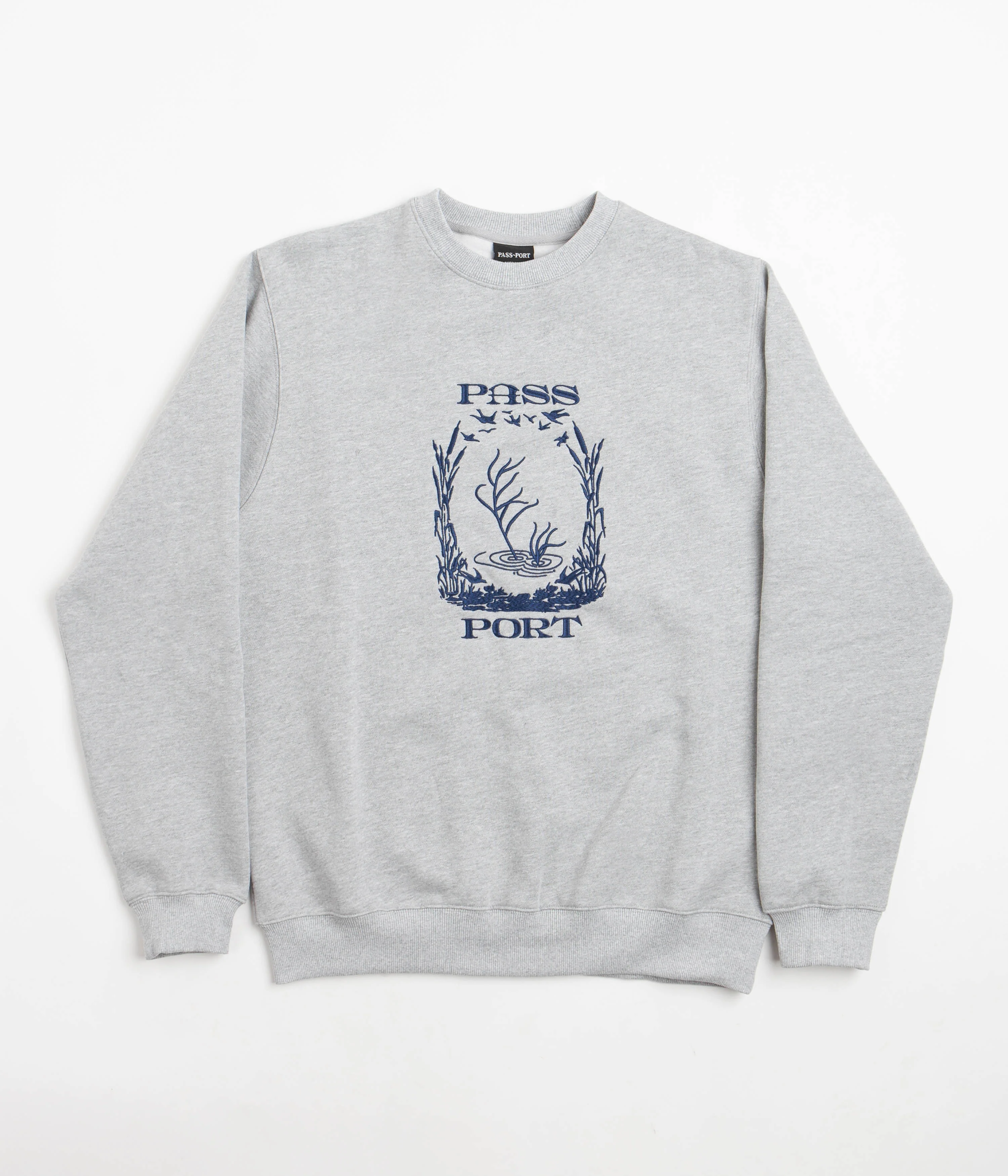 Pass Port Everglade Embroidery Crewneck Sweatshirt - Ash Heather