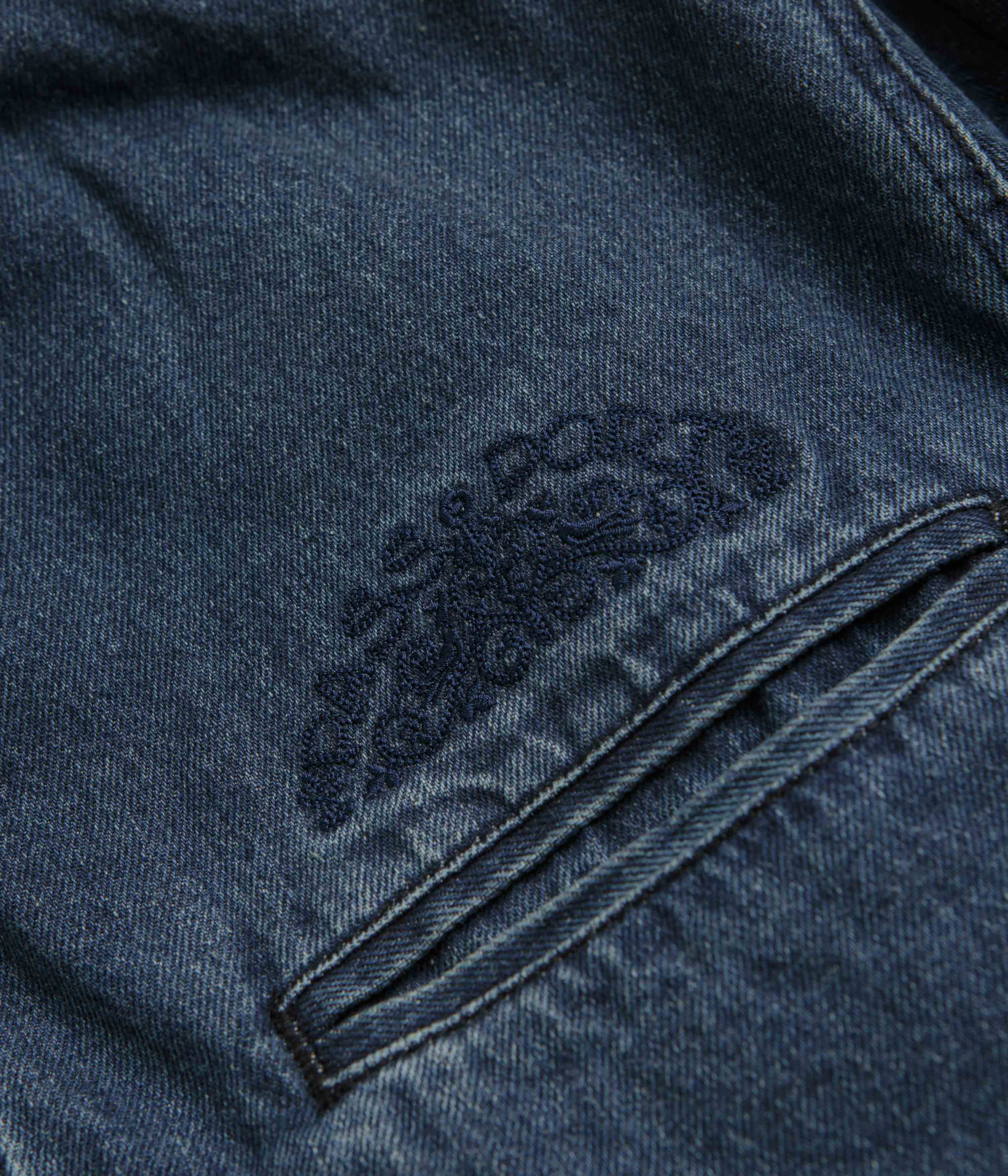 Pass Port Vineyard Birds Denim Delivery Jacket - Washed Indigo - Image 5