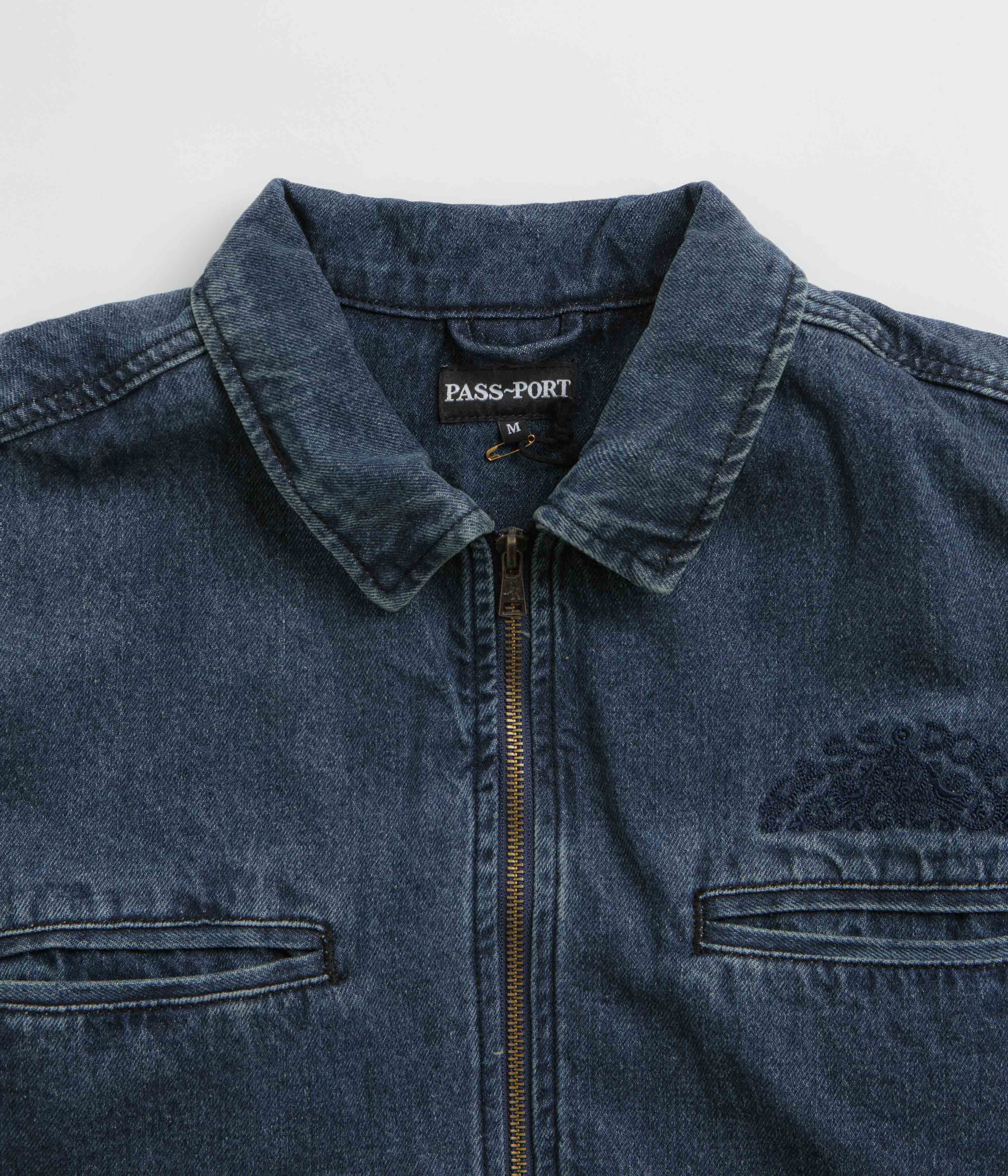 Pass Port Vineyard Birds Denim Delivery Jacket - Washed Indigo - Image 6