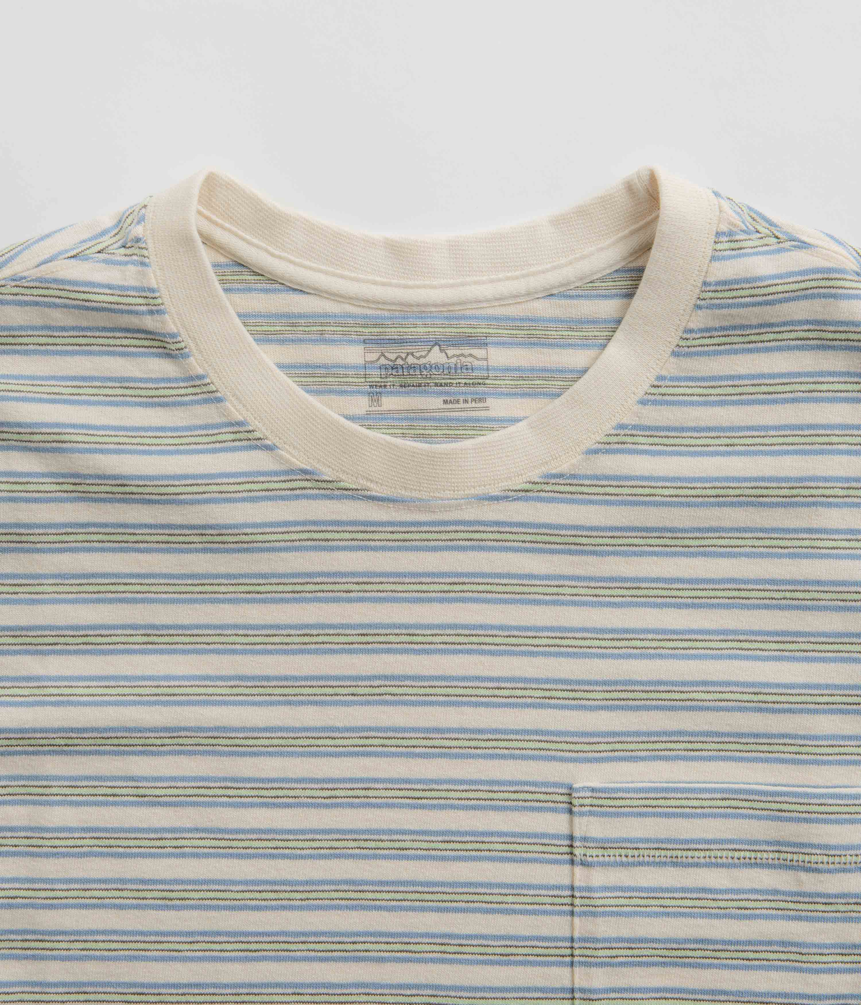 Patagonia Cotton in Conversion Pocket T-Shirt - Hidden Stripe: Natural - Image 3