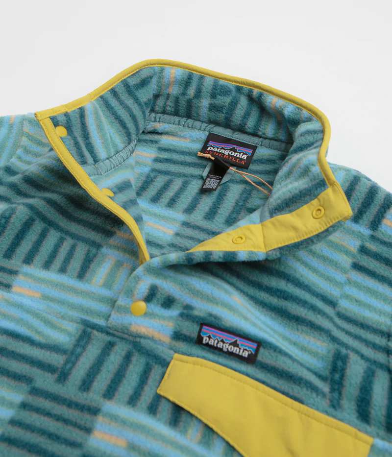 Patagonia Lightweight Synchilla Snap-T Fleece - Quilty Fitz: Wetland Blue - Image 4