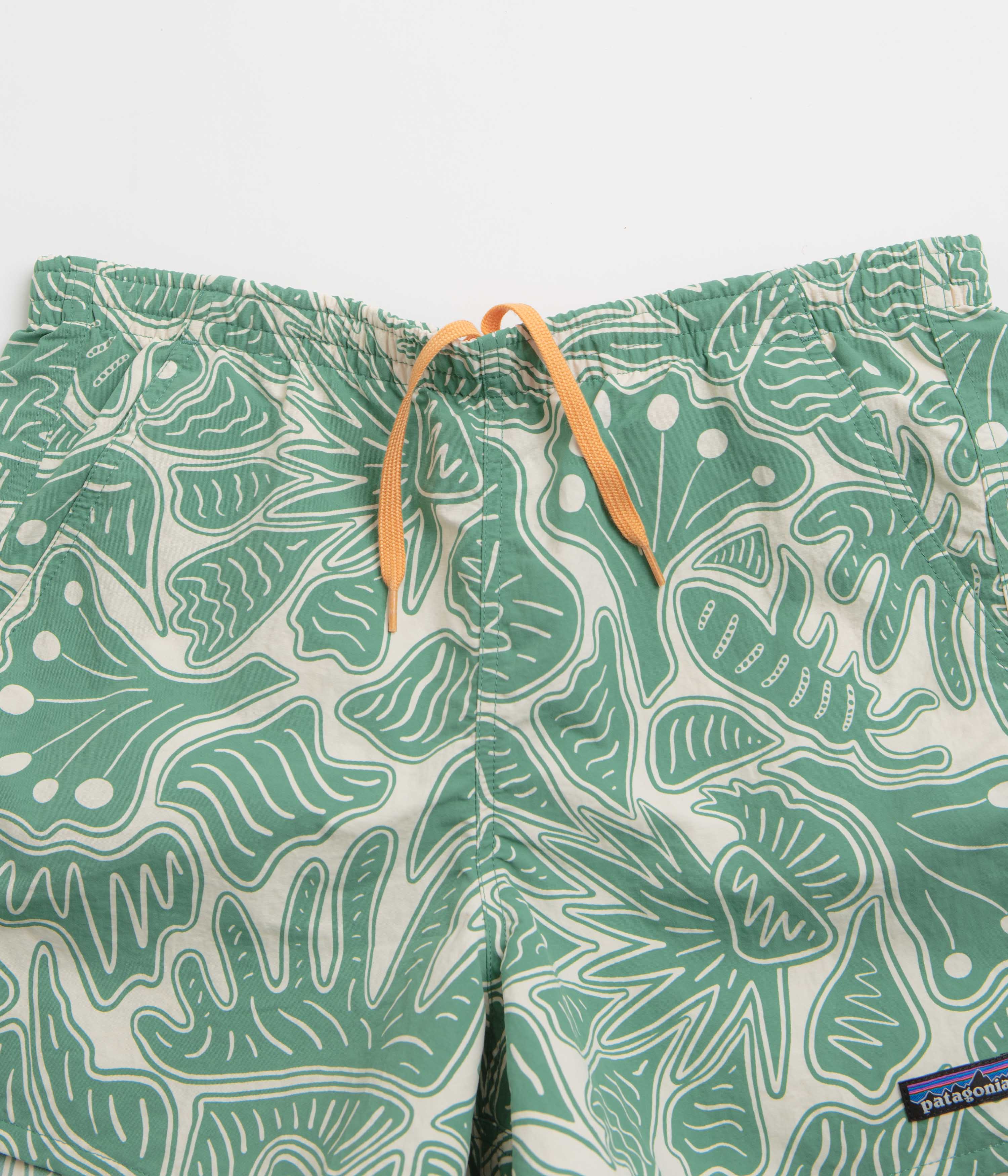Patagonia Womens Baggies 5" Shorts - Bees and Flowers: Heartleaf Green - Image 5