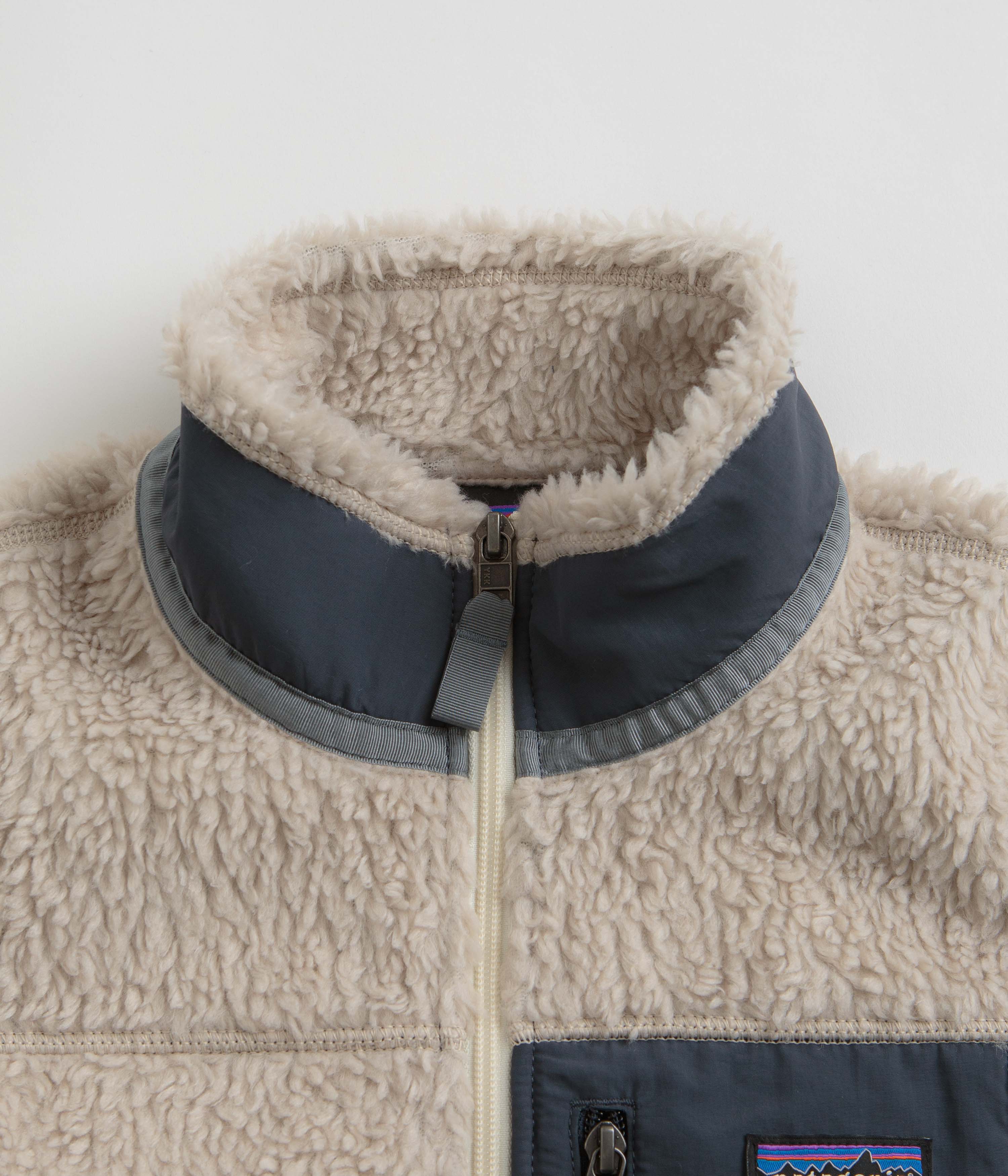 Patagonia Womens Classic Retro-X Jacket - Natural / Smolder Blue - Image 3