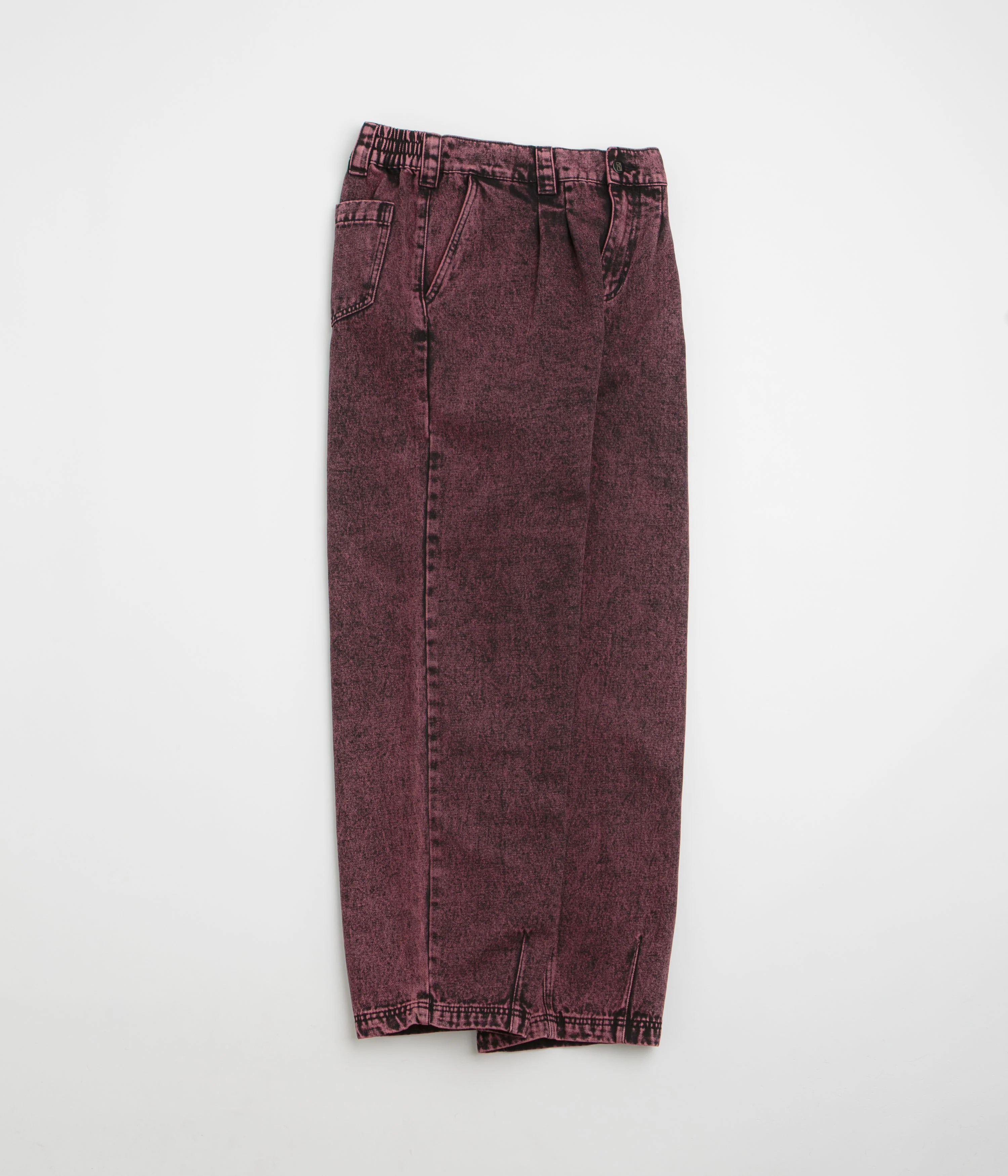 Poetic Collective Denim Balloon Pants - Red Acid Wash - Image 2