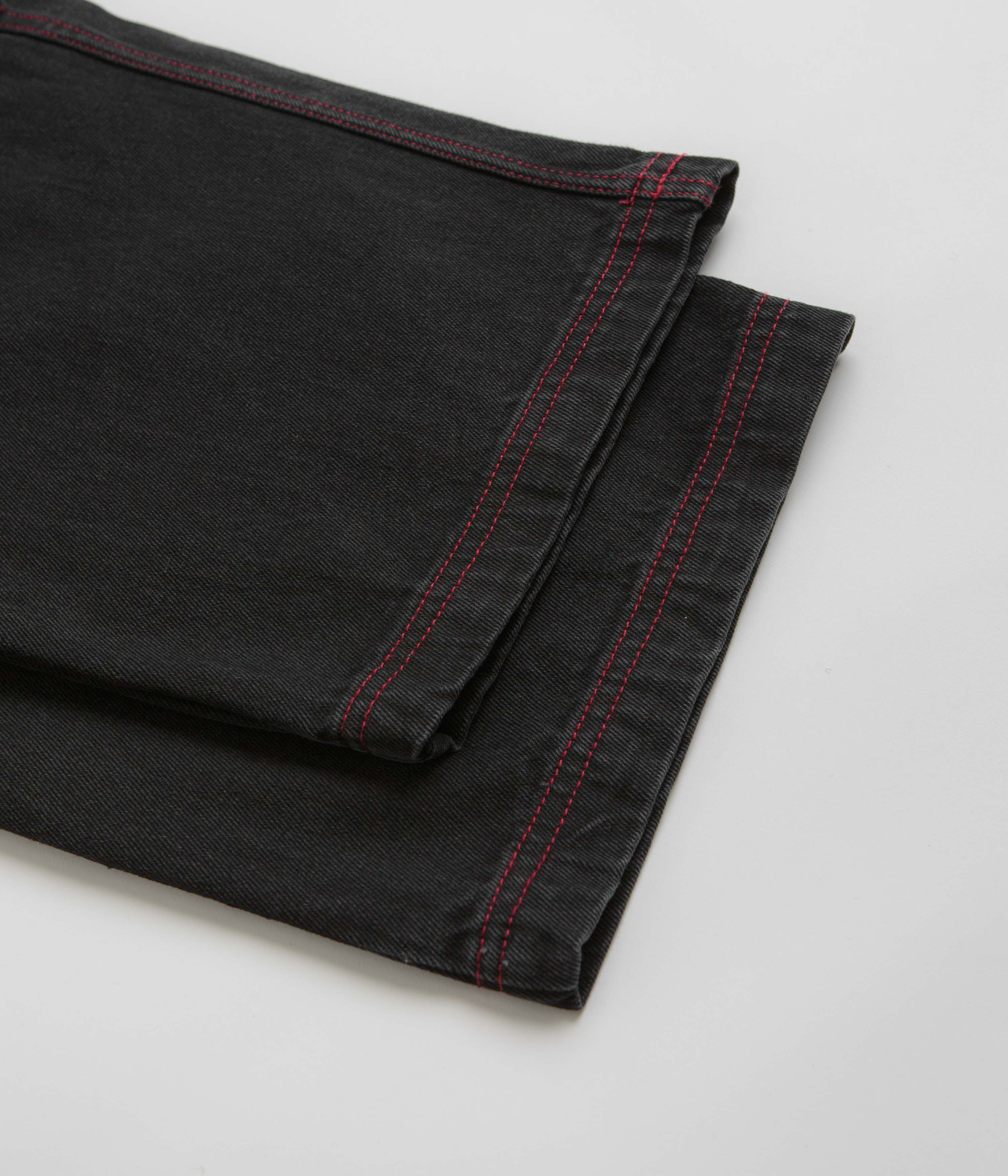 Poetic Collective Denim Sculptor Pants - Black / Red Stitch - Image 10