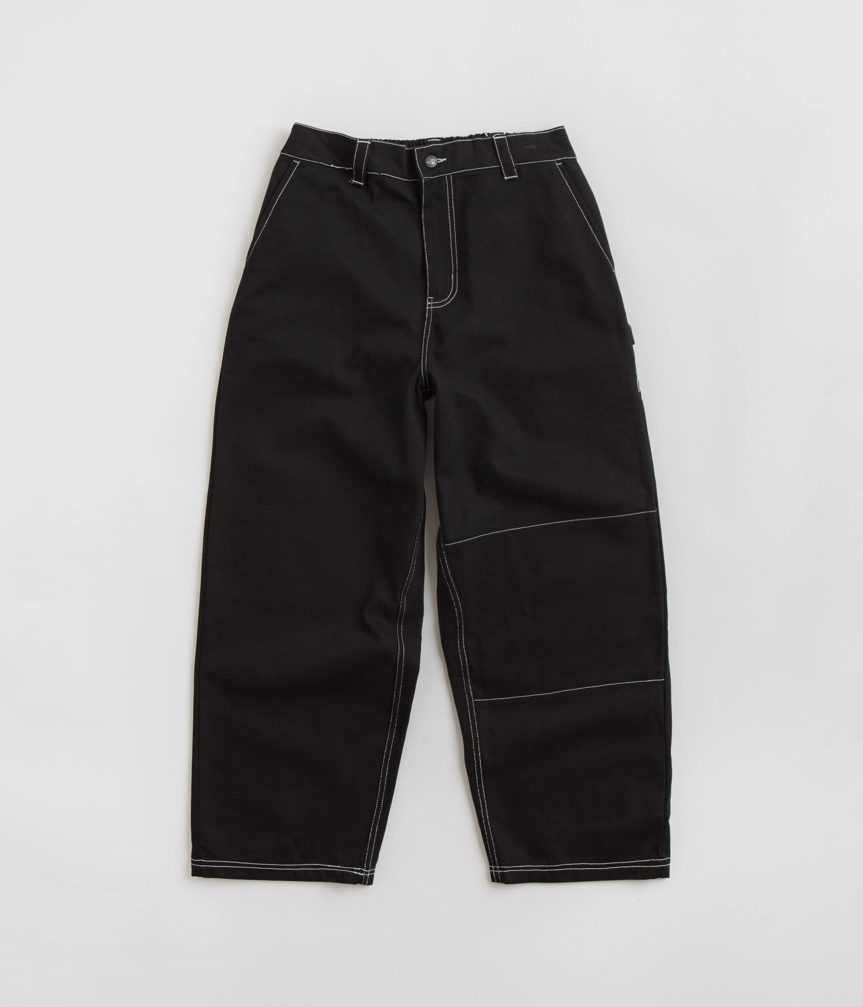 Poetic Collective Denim Sculptor Pants - Black / White Stitch