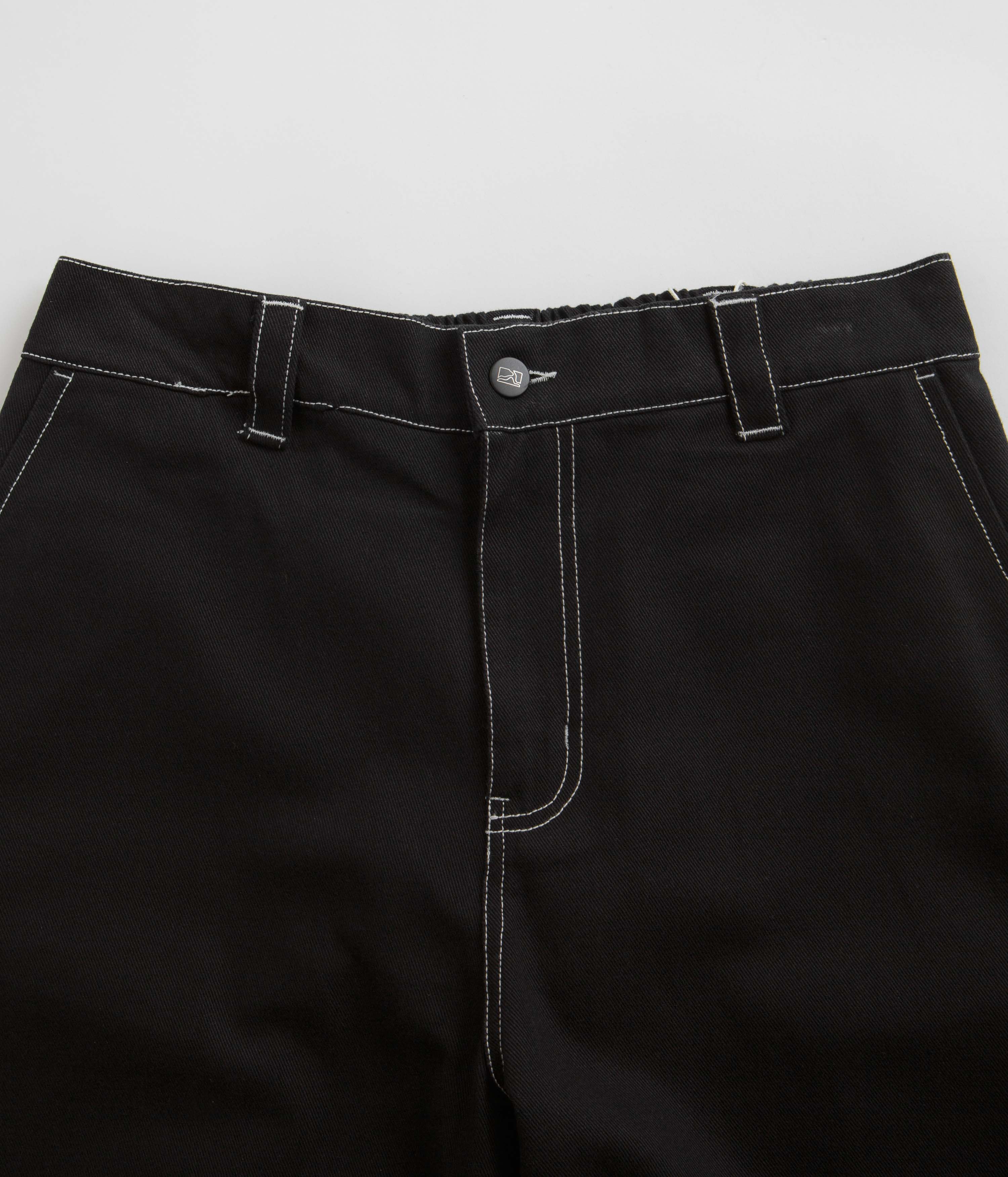 Poetic Collective Denim Sculptor Pants - Black / White Stitch - Image 4