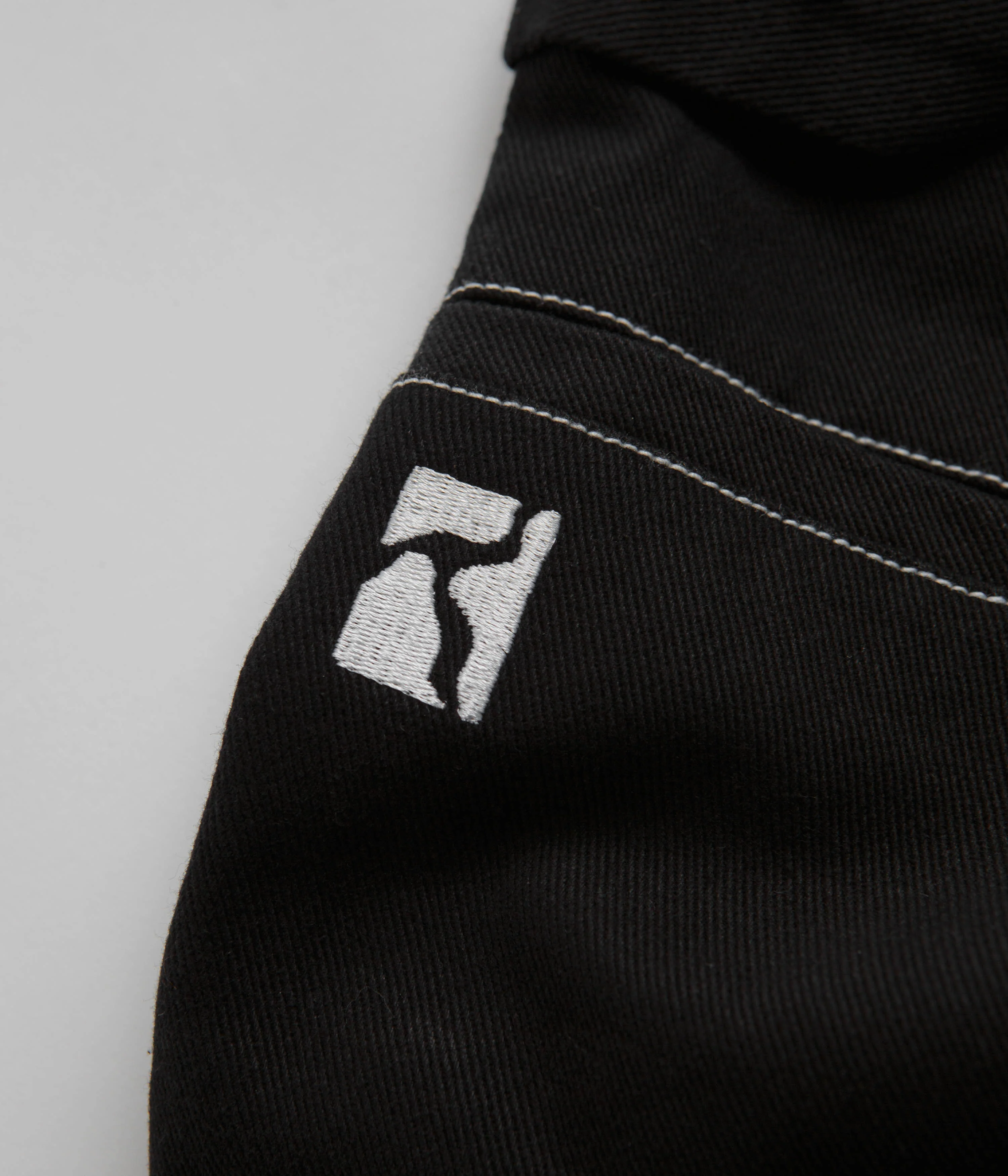 Poetic Collective Denim Sculptor Pants - Black / White Stitch - Image 8
