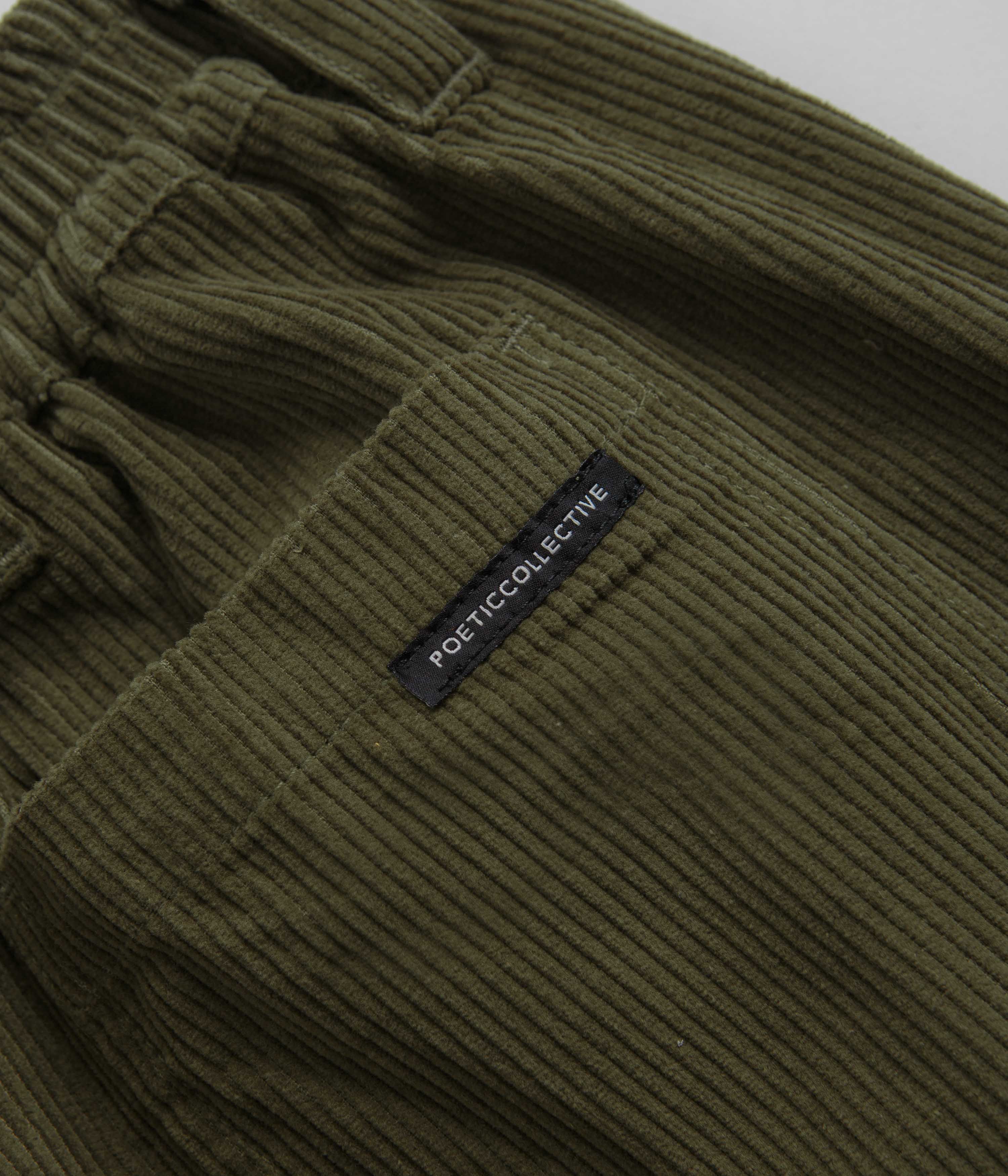 Poetic Collective Poet Corduroy Cargo Pants - Olive Green - Image 7