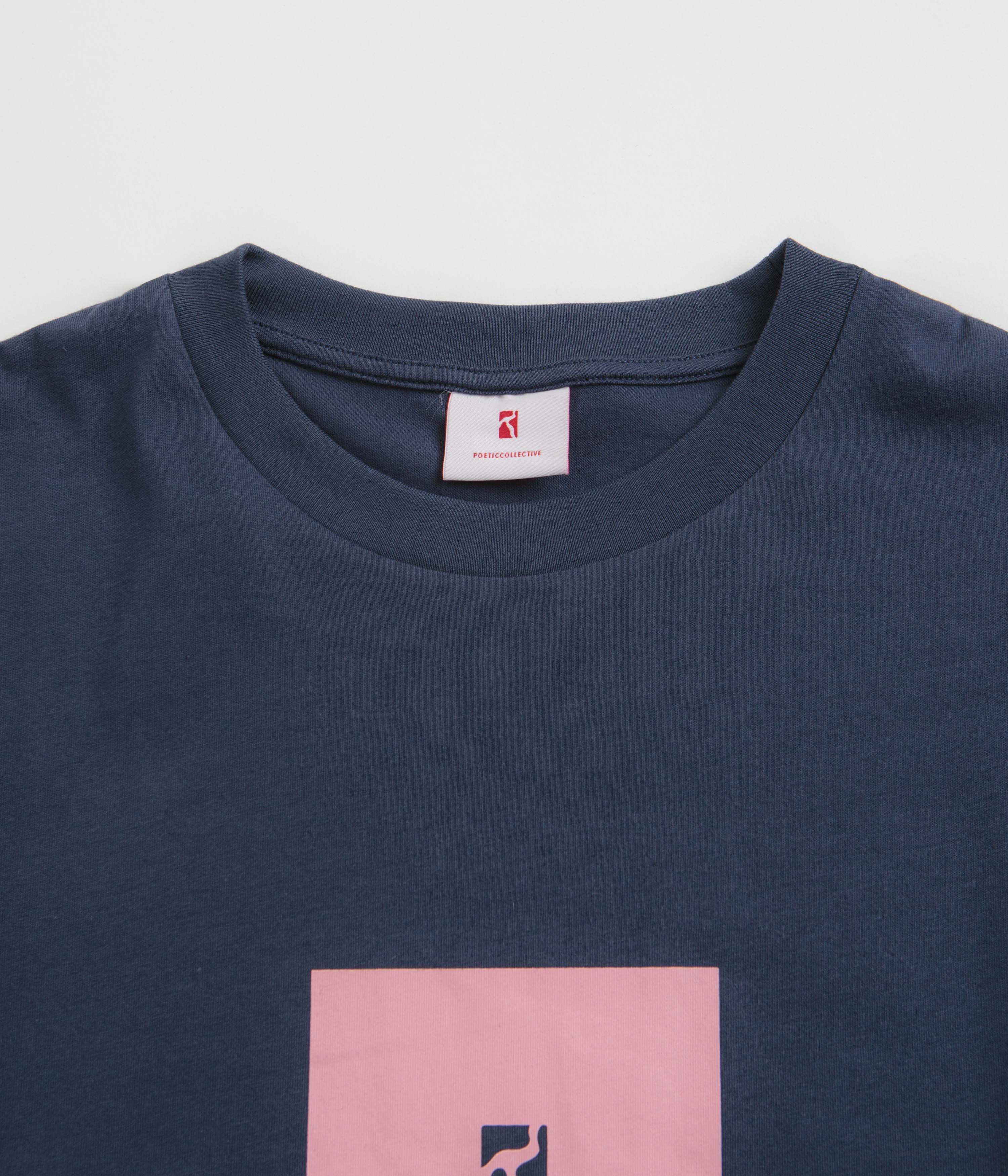 Poetic Collective Premium Box T-Shirt - Navy / Pink - Image 2