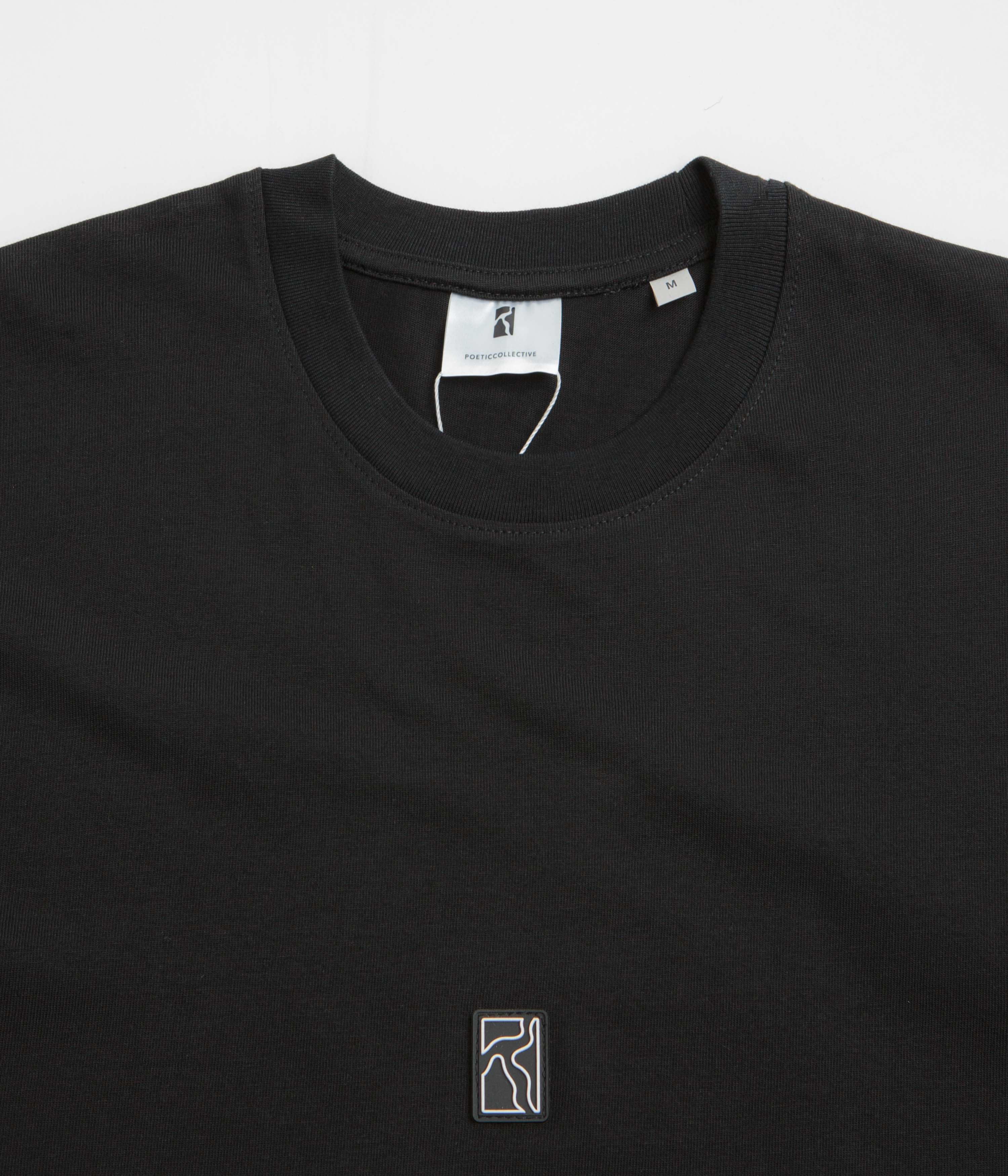 Poetic Collective Rubber Patch T-Shirt - Black - Image 3