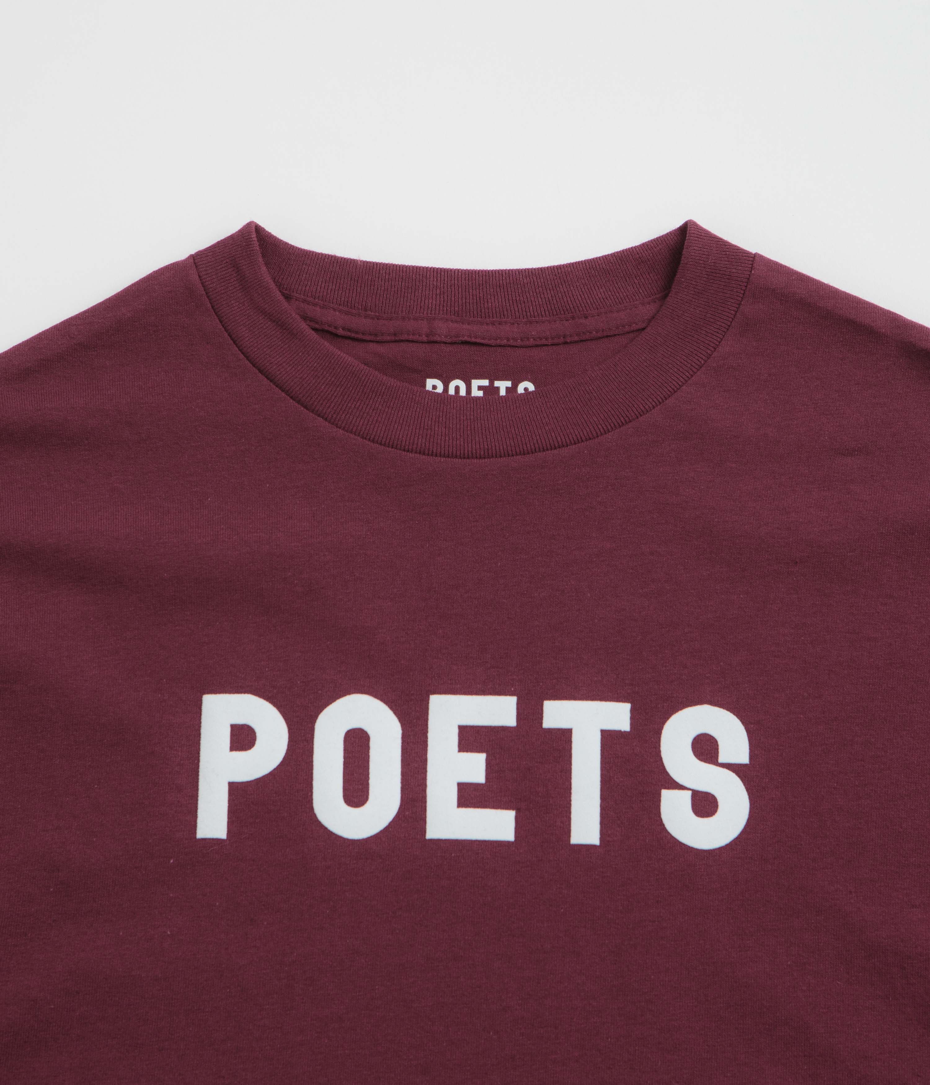 Poets OG Flocked T-Shirt - Maroon - Image 3