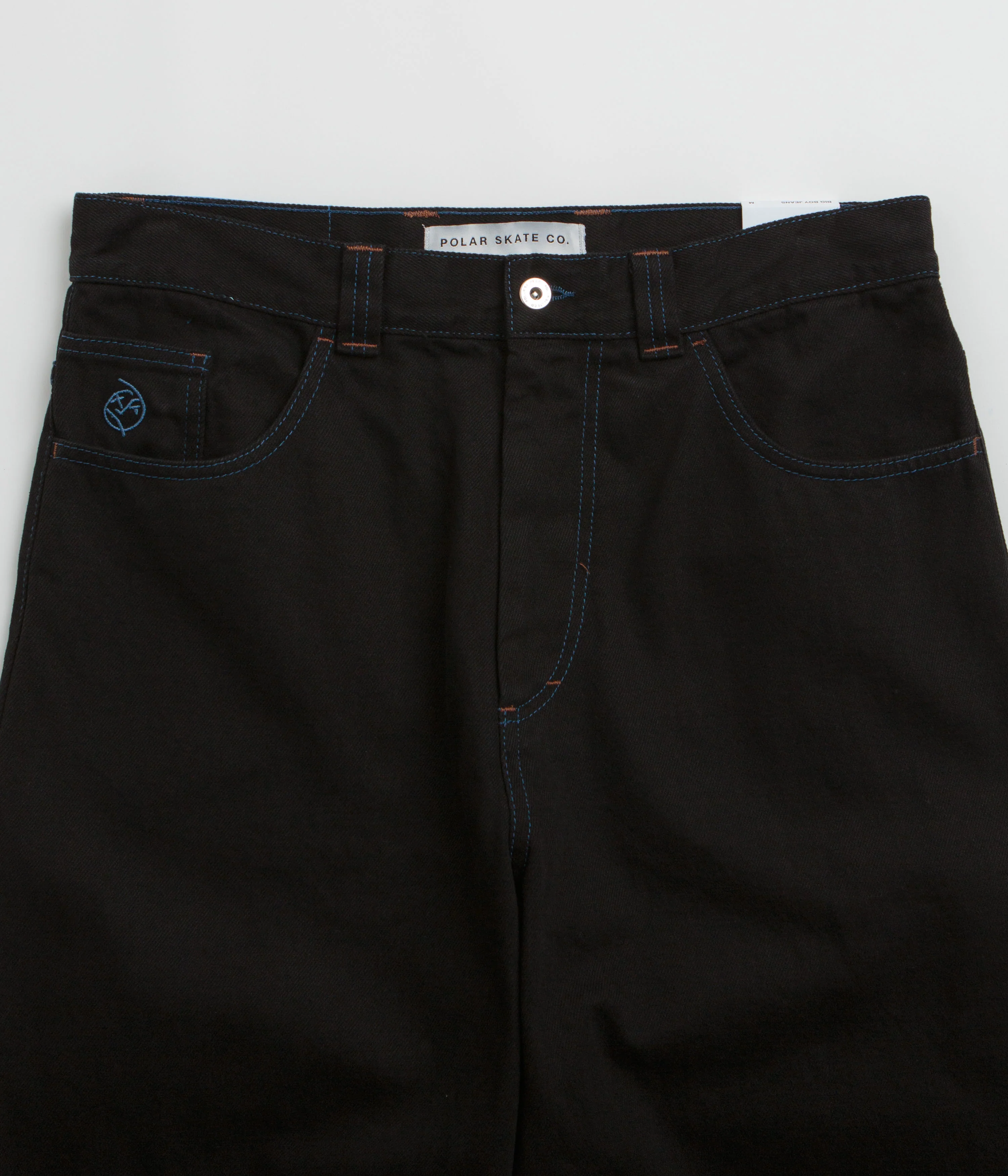 Polar Big Boy Jeans - Black / Blue Stitching - Image 4