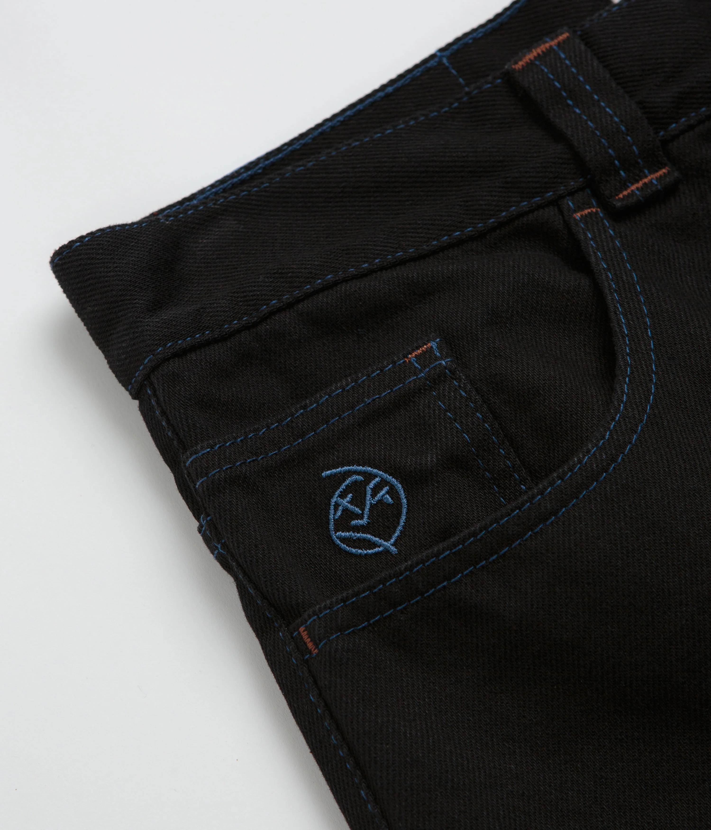 Polar Big Boy Jeans - Black / Blue Stitching - Image 7