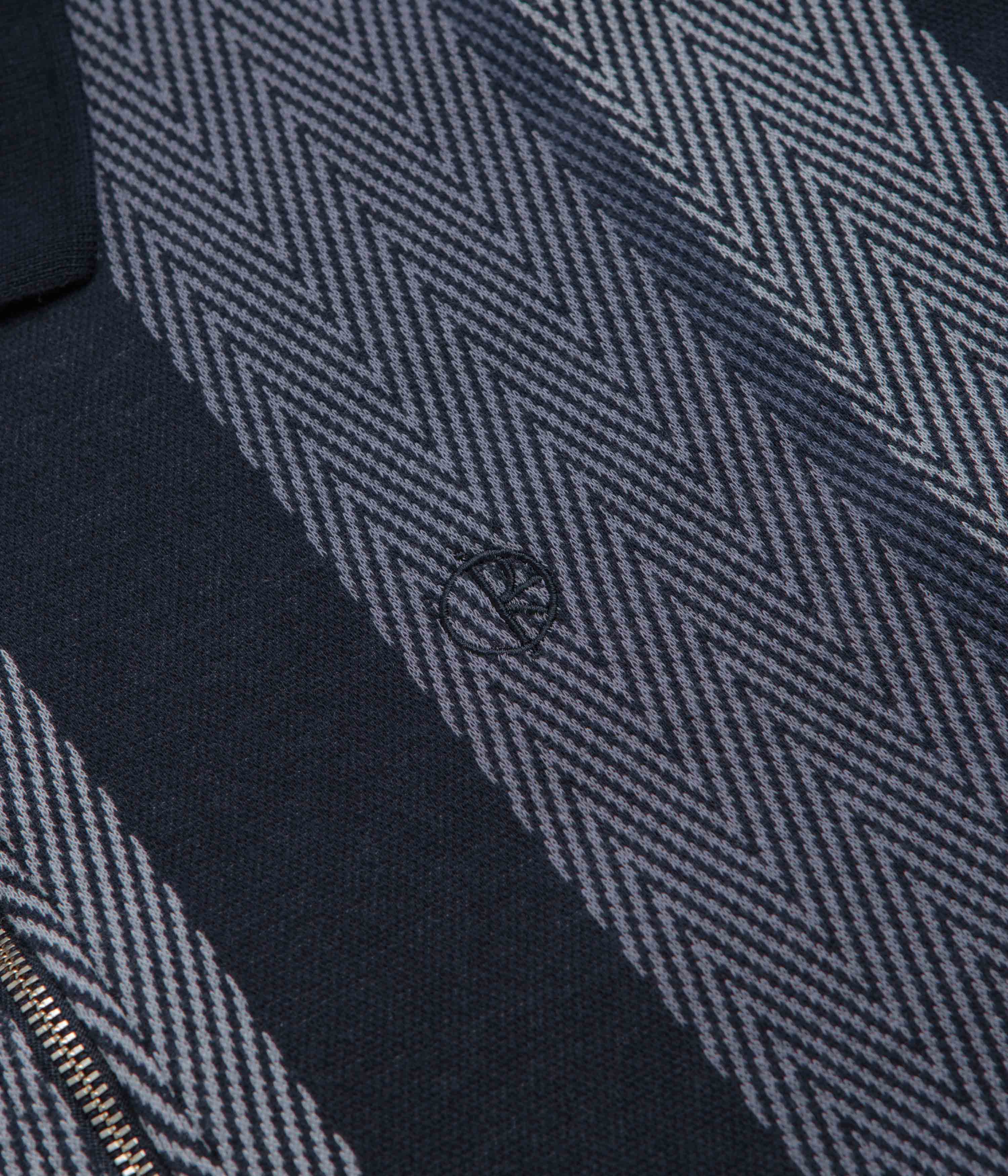 Polar Herringbone Jacques Polo Shirt - Blue - Image 4