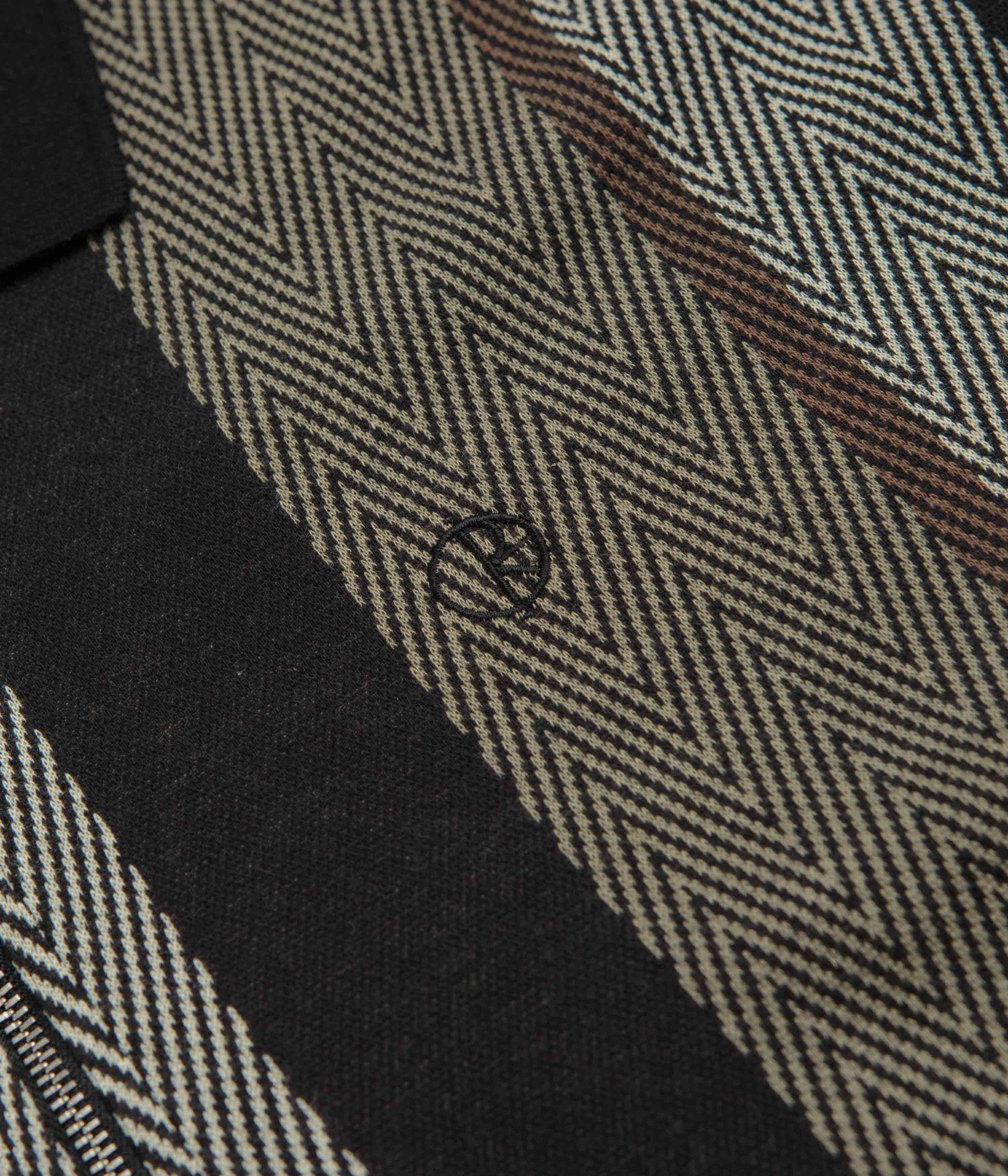 Polar Herringbone Jacques Polo Shirt - Khaki Green - Image 3