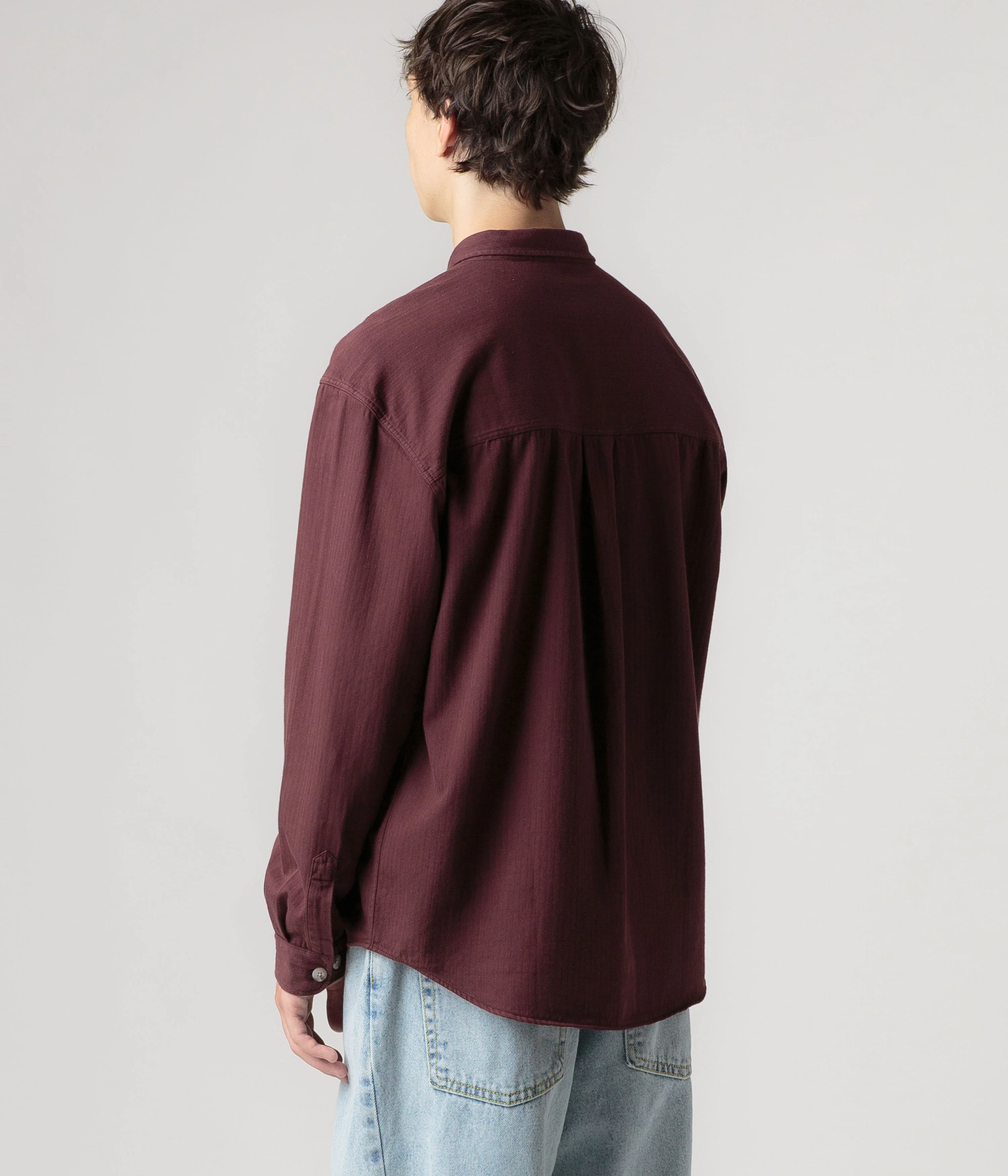 Polar Mitchell Herringbone Shirt - Wine - Image 8