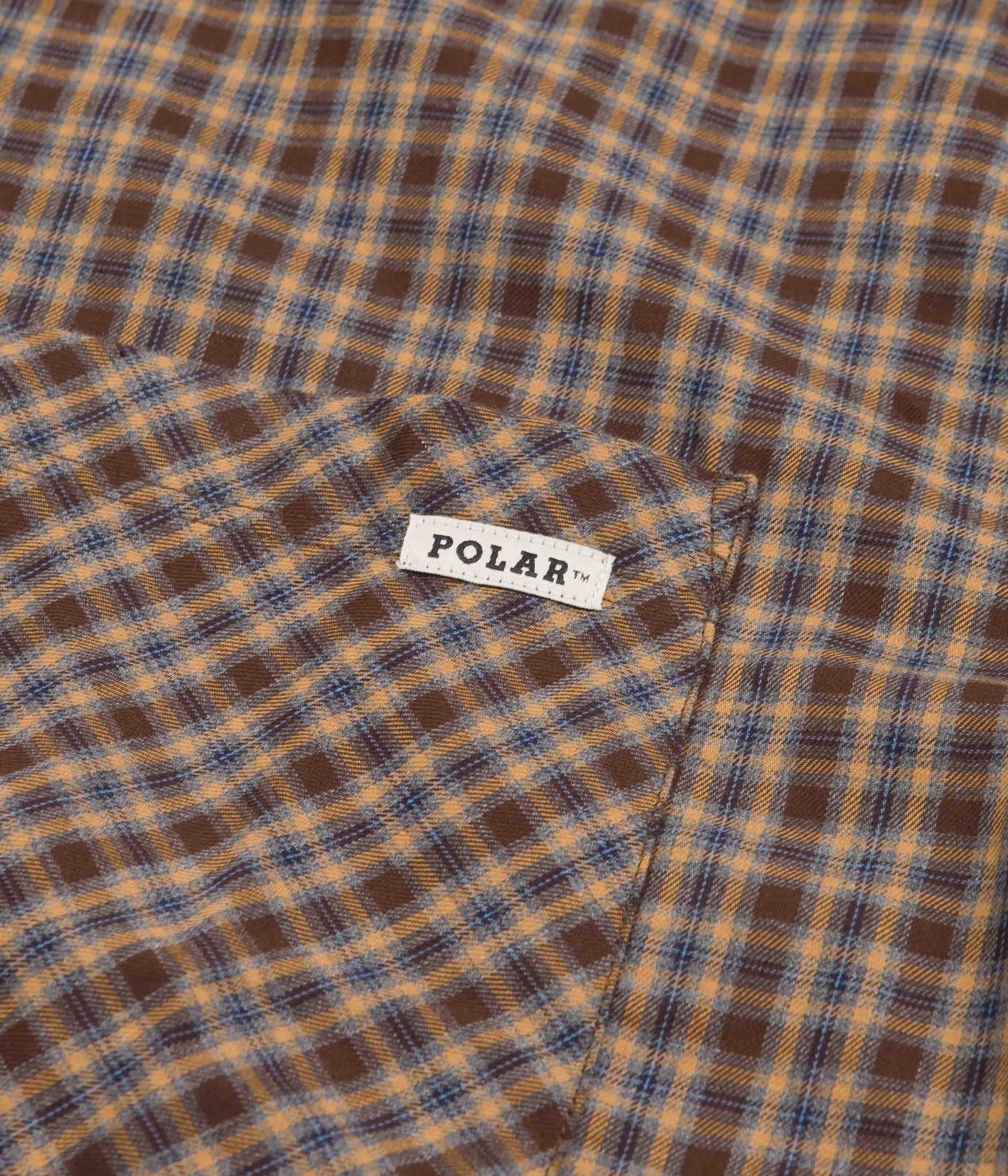Polar Mitchell Short Sleeve Flannel Shirt - Brown / Blue - Image 2