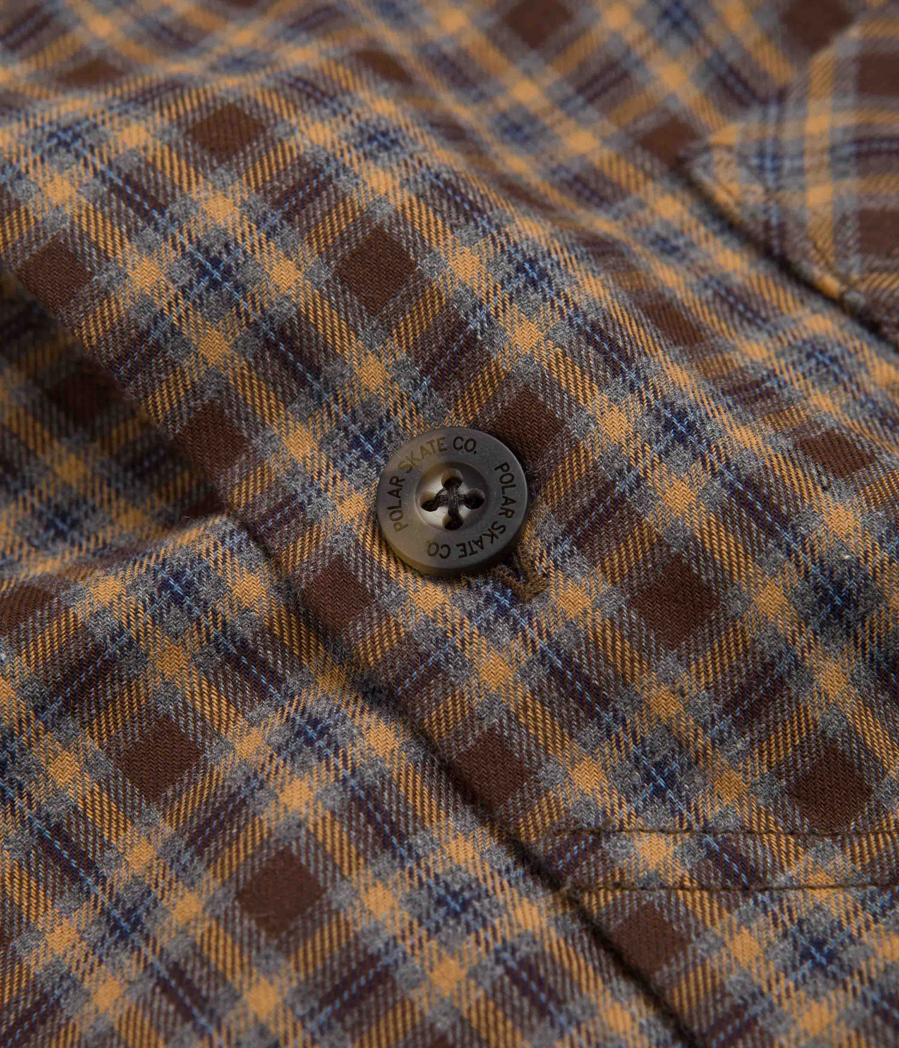Polar Mitchell Short Sleeve Flannel Shirt - Brown / Blue - Image 3