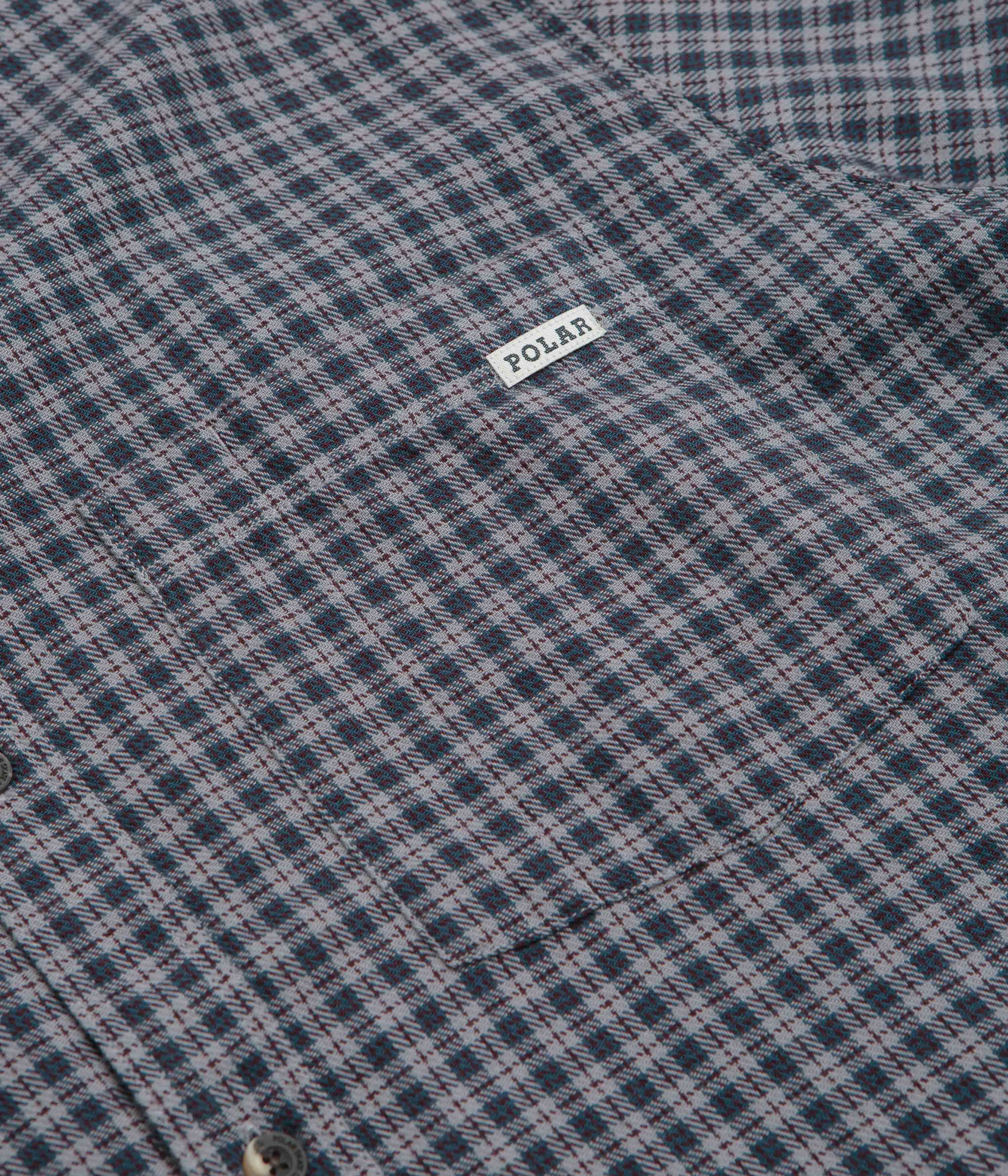 Polar Mitchell Short Sleeve Shirt - Petrol / Bordeaux - Image 3